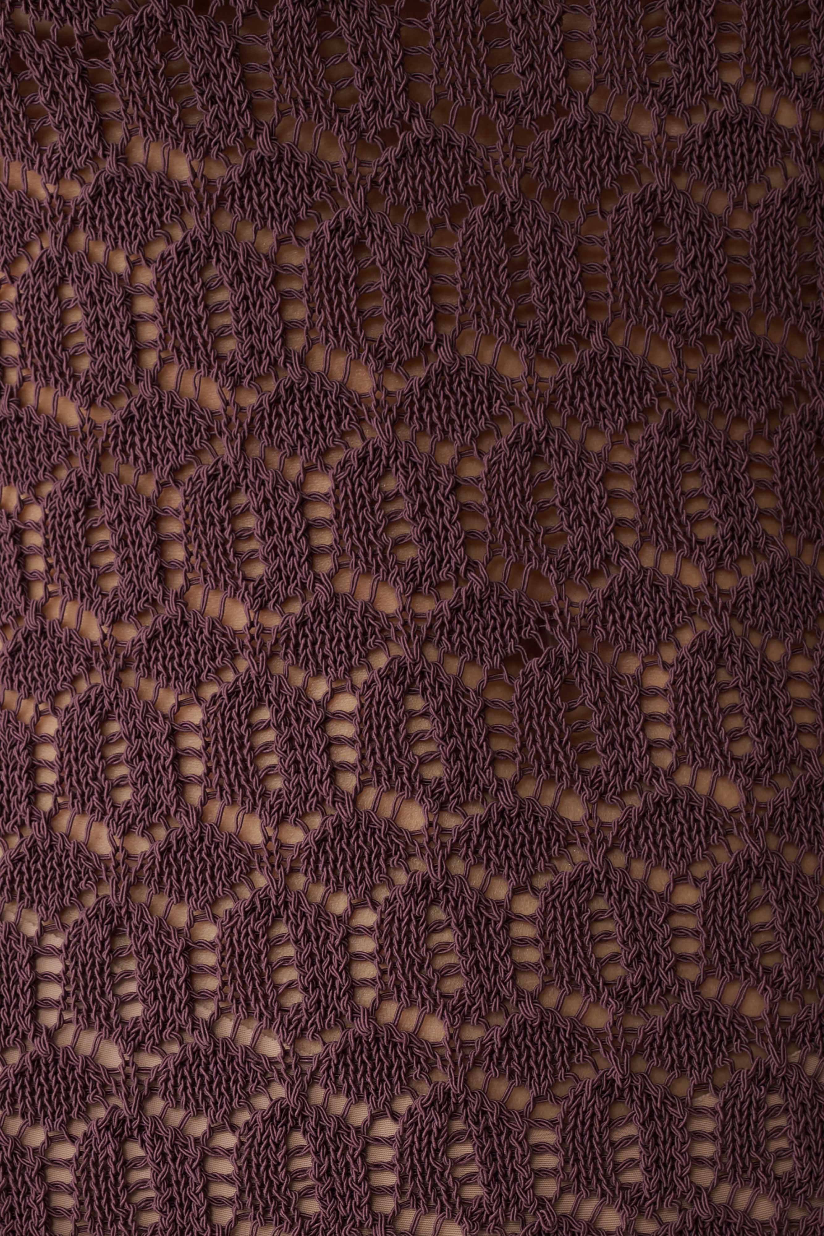 Cherly Knit Crochet Mini Dress - Chocolate - Image 5