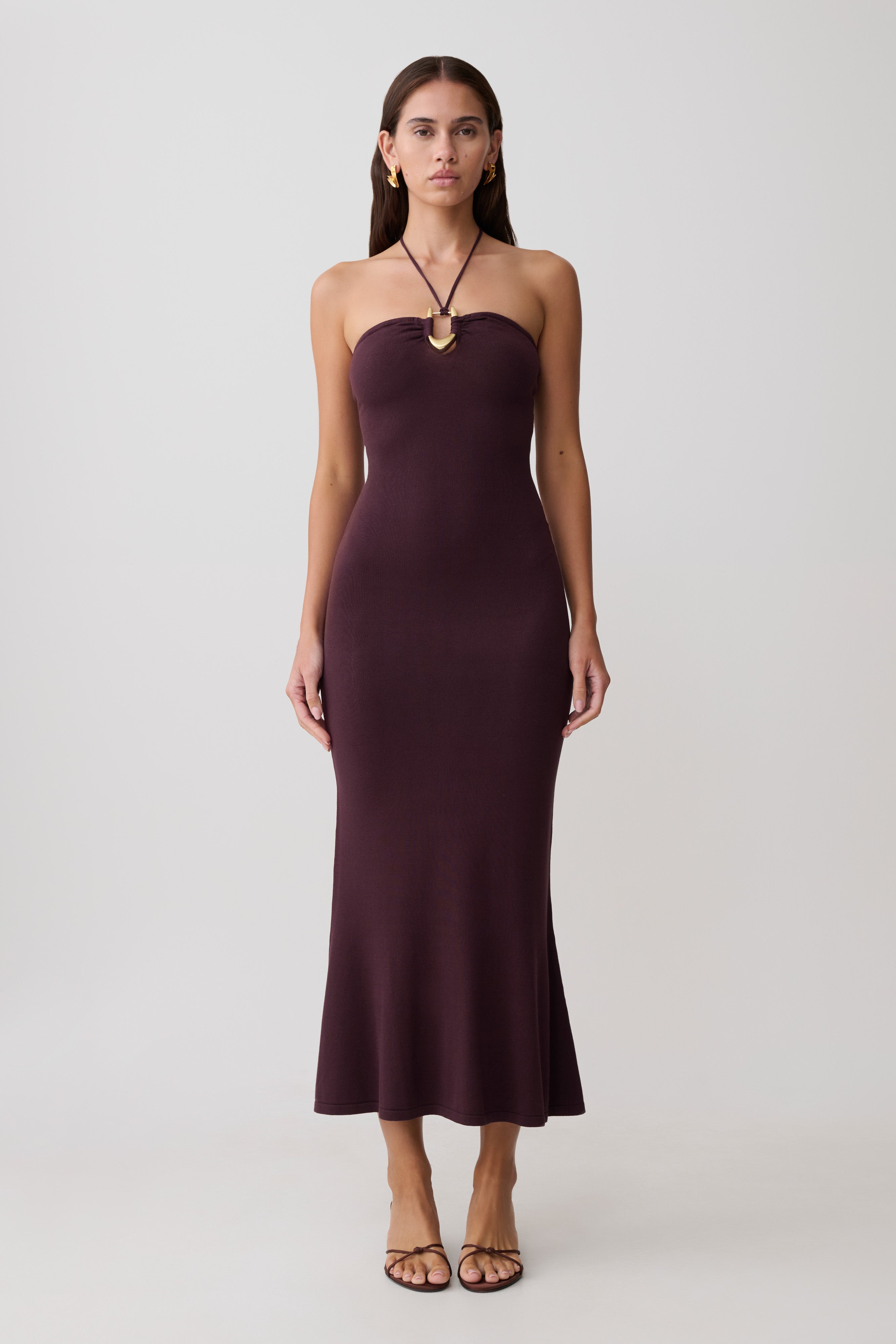 Dimitri Knit Midi Dress - Chocolate - Image 5