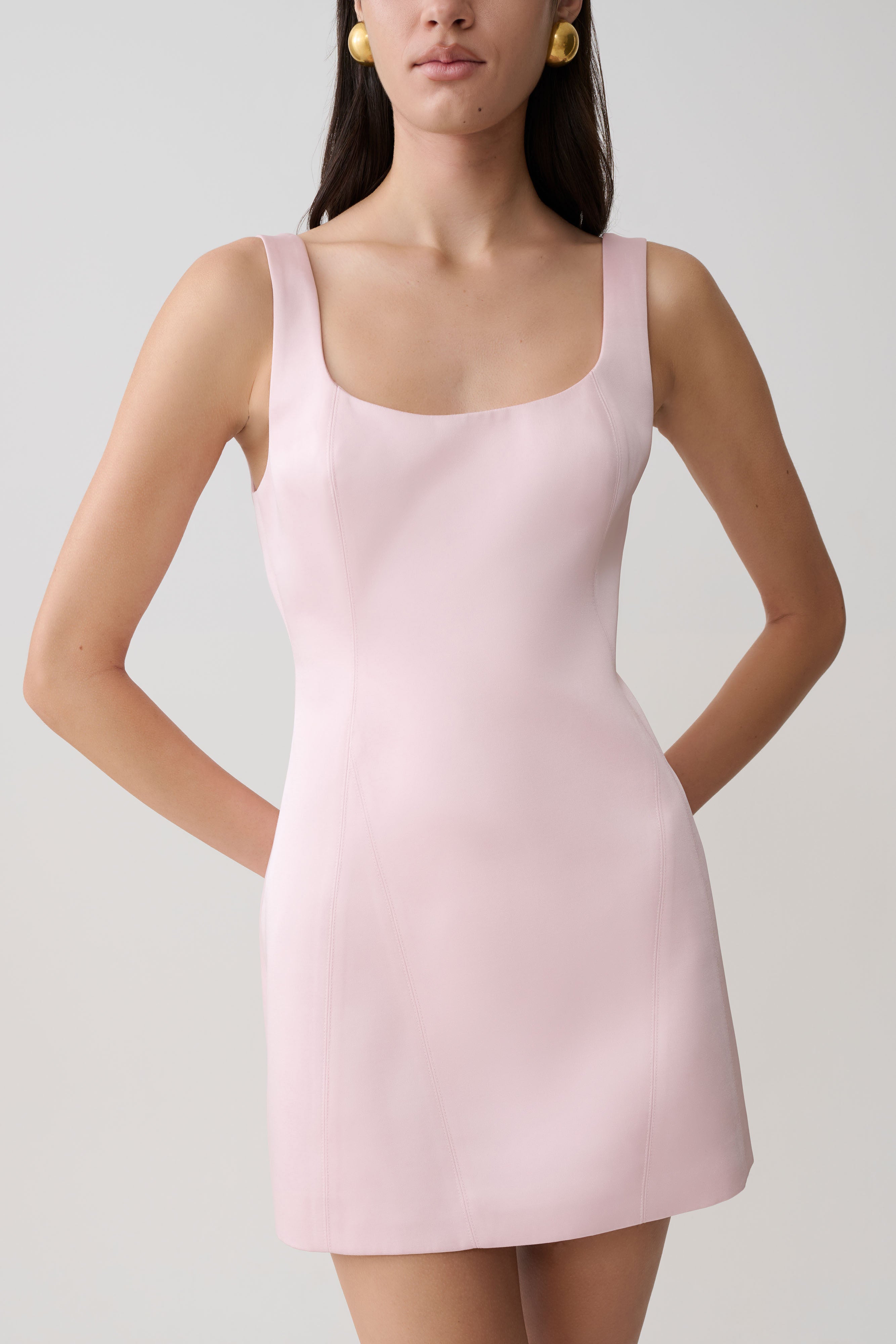 Alternative view of Beth Satin Mini Dress - Pale Pink