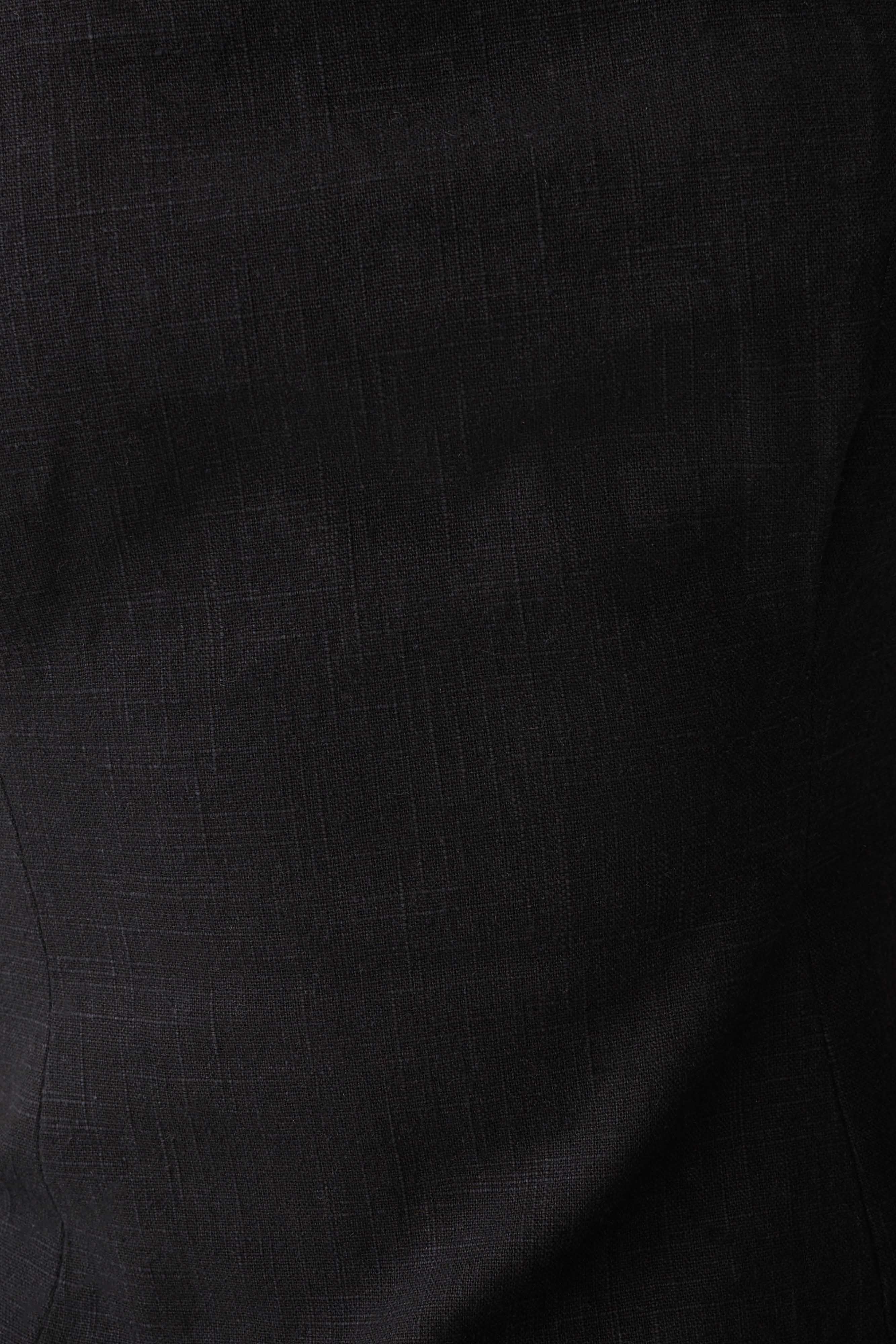 Annie Strapless Tie Back Linen Top - Black - Image 7