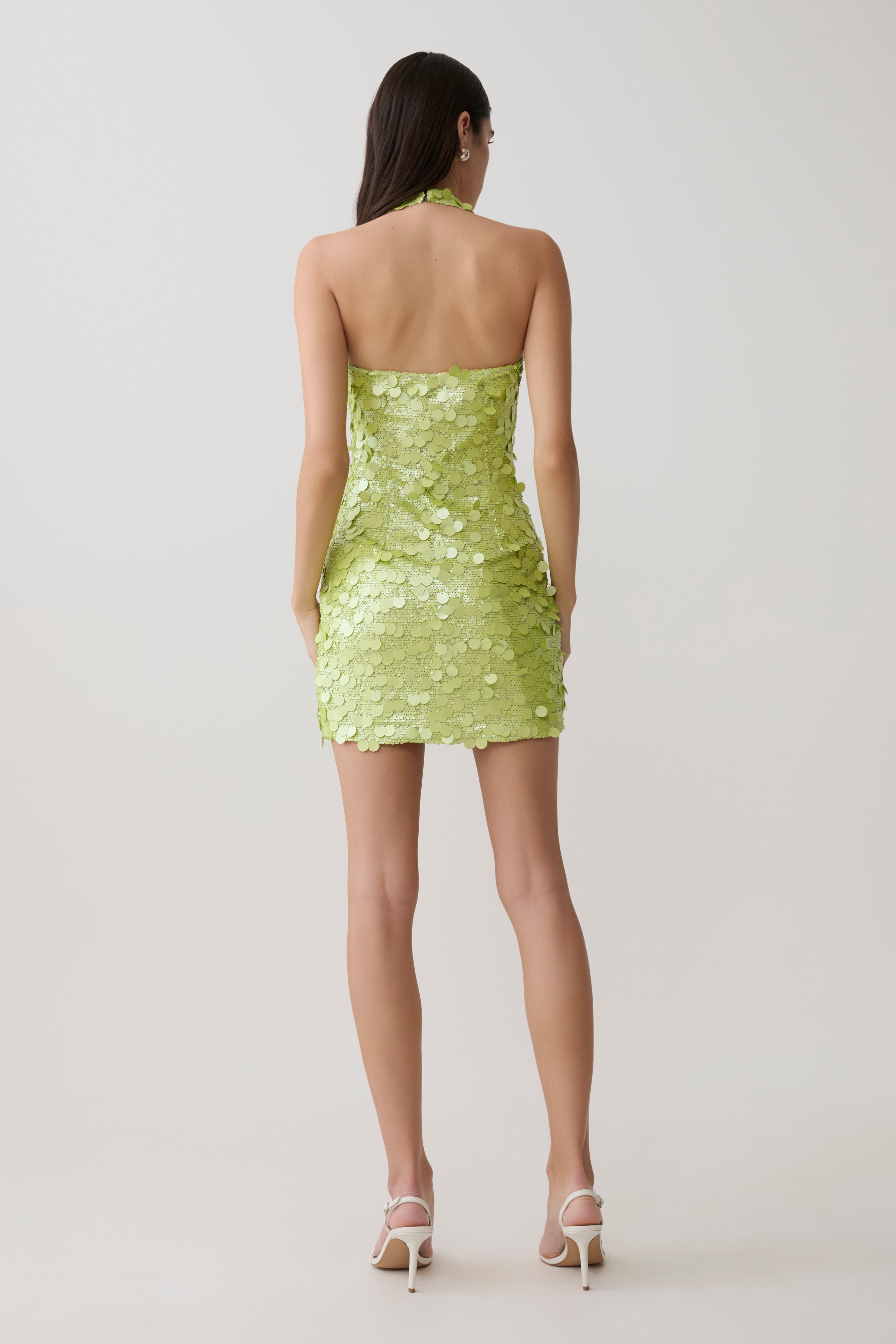 Caralee Sequin Halter Mini Dress - Green - Image 5