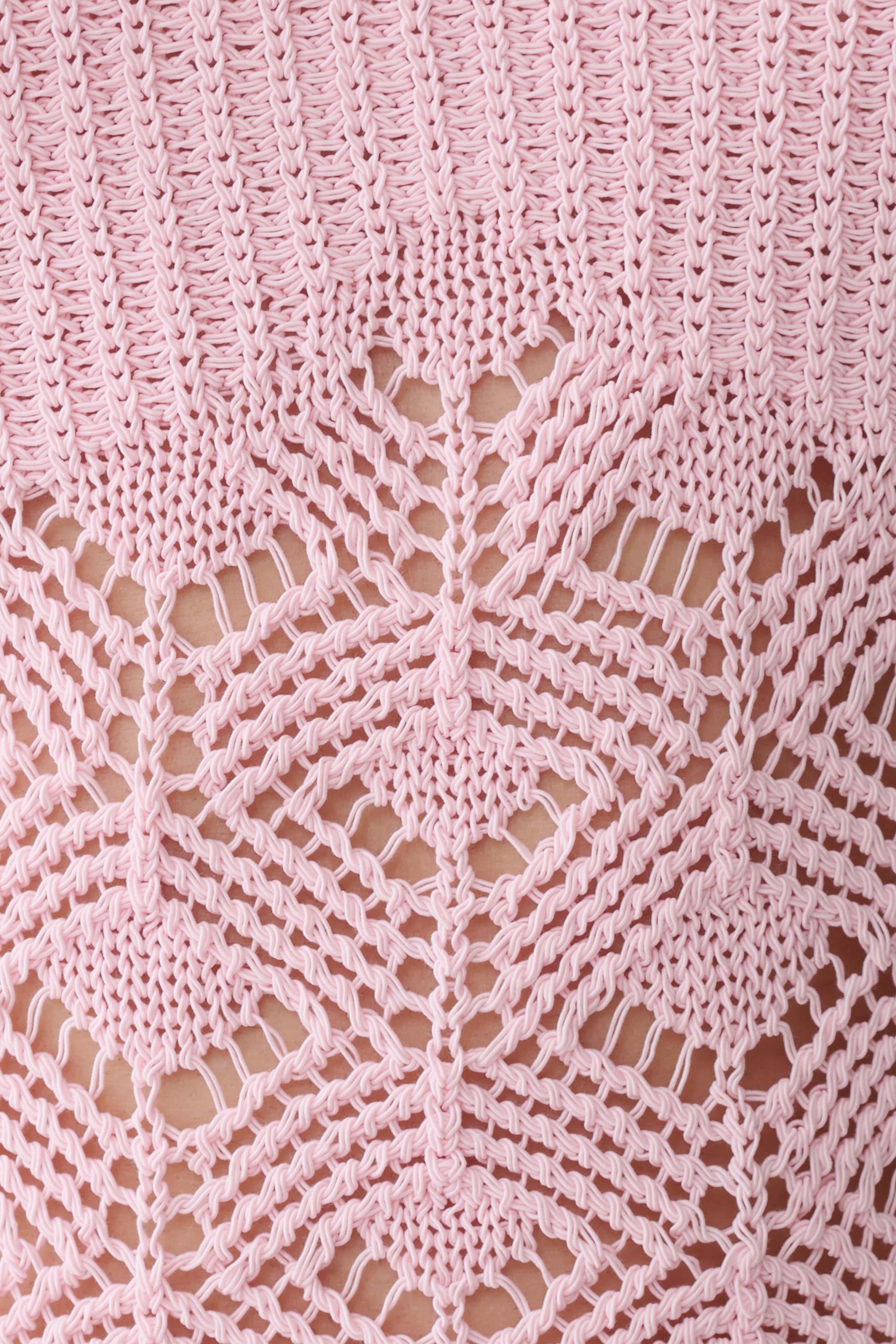 Atlantis Crochet Knit Top - Baby Pink - Image 6