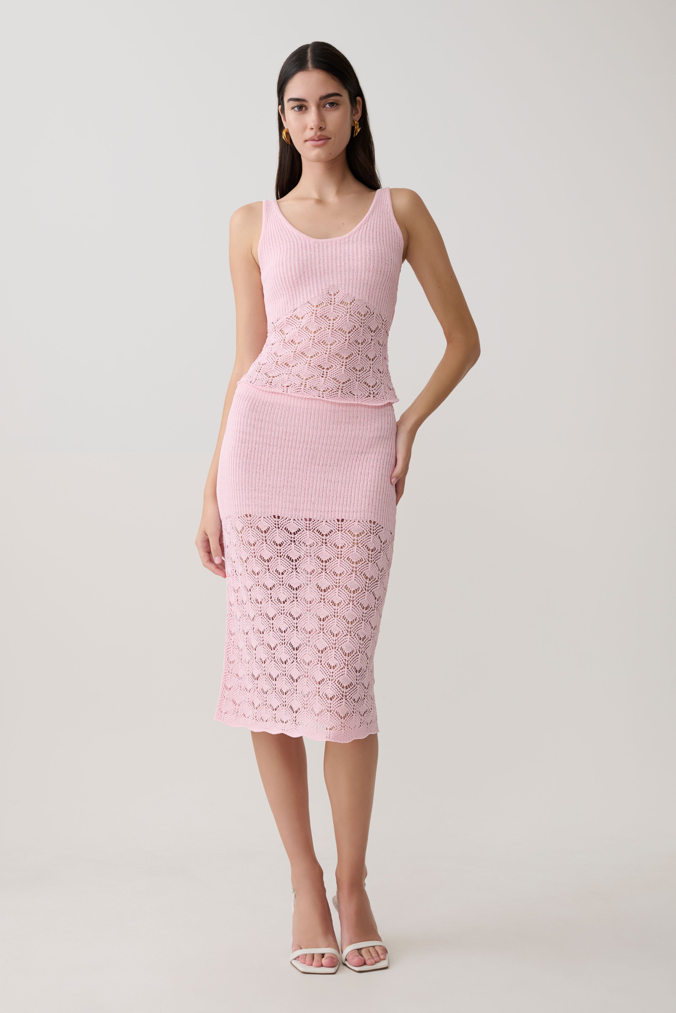 Atlantis Crochet Knit Top - Baby Pink - Image 7
