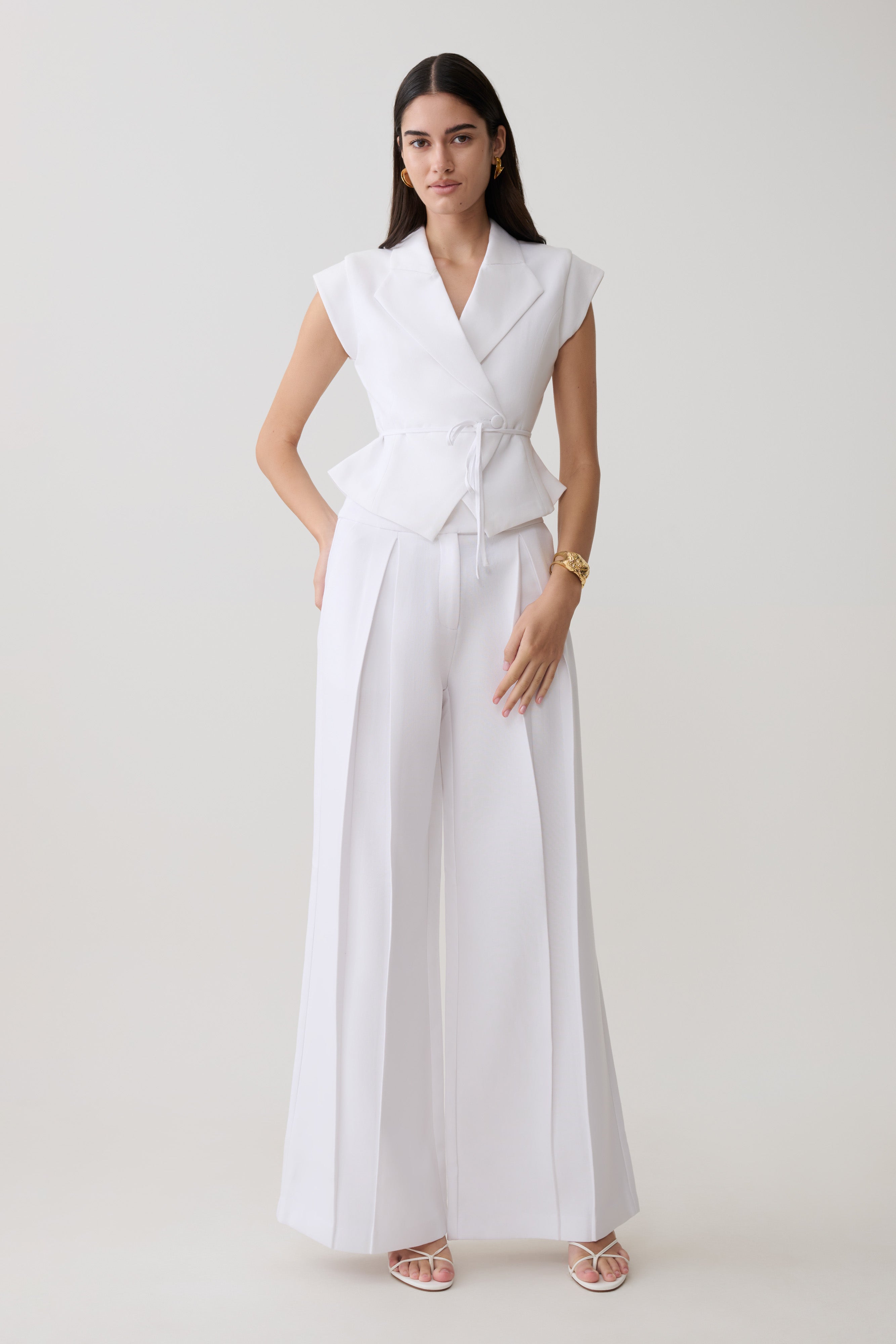 Andina Shortsleeve Linen Top - White - Image 6
