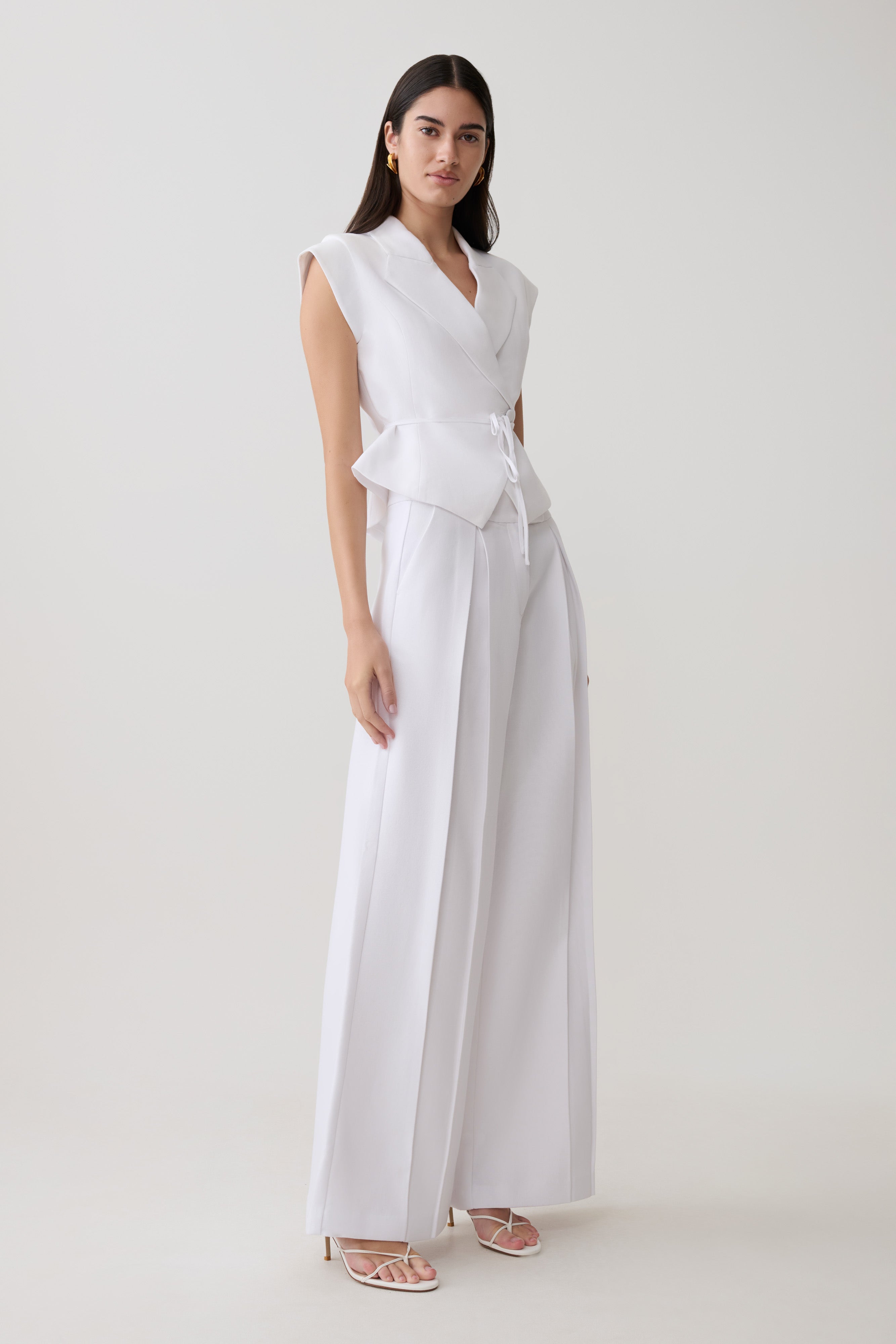 Andina Shortsleeve Linen Top - White - Image 4