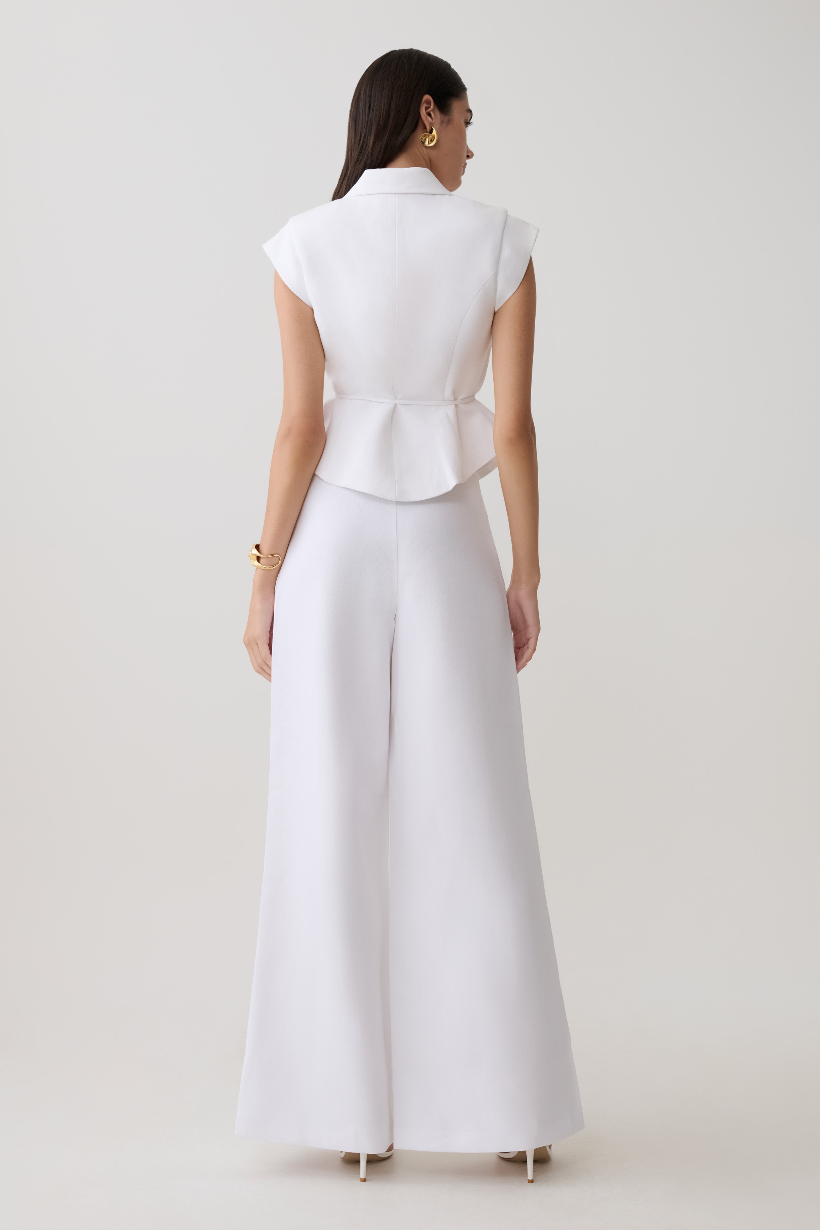 Andina Shortsleeve Linen Top - White - Image 5