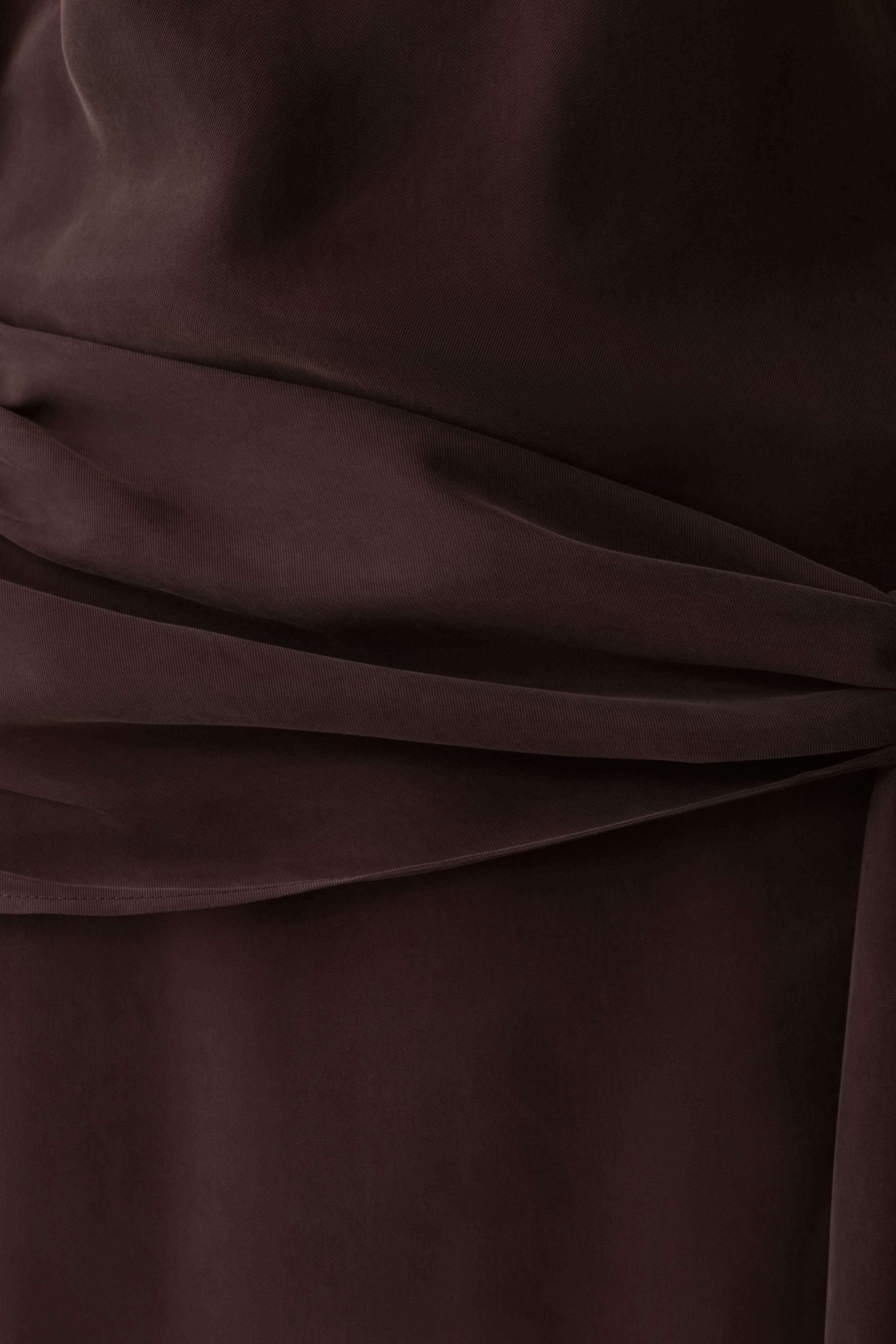 Felicity Short Sleeve Dress With Waist Tie - Dark Chocolate - Image 5