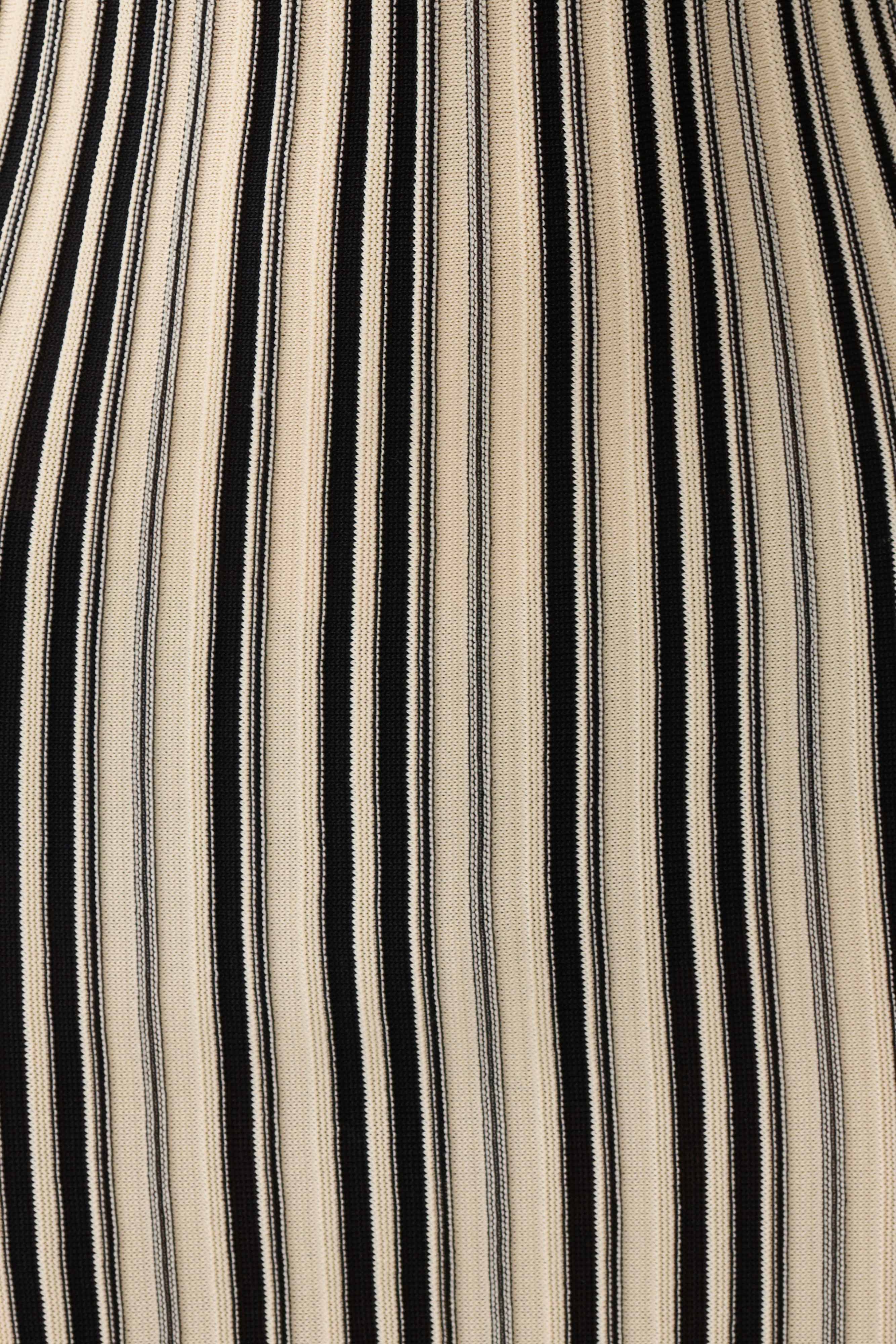 Meggie Striped Sleeveless Mini Dress - Black/Ivory - Image 7