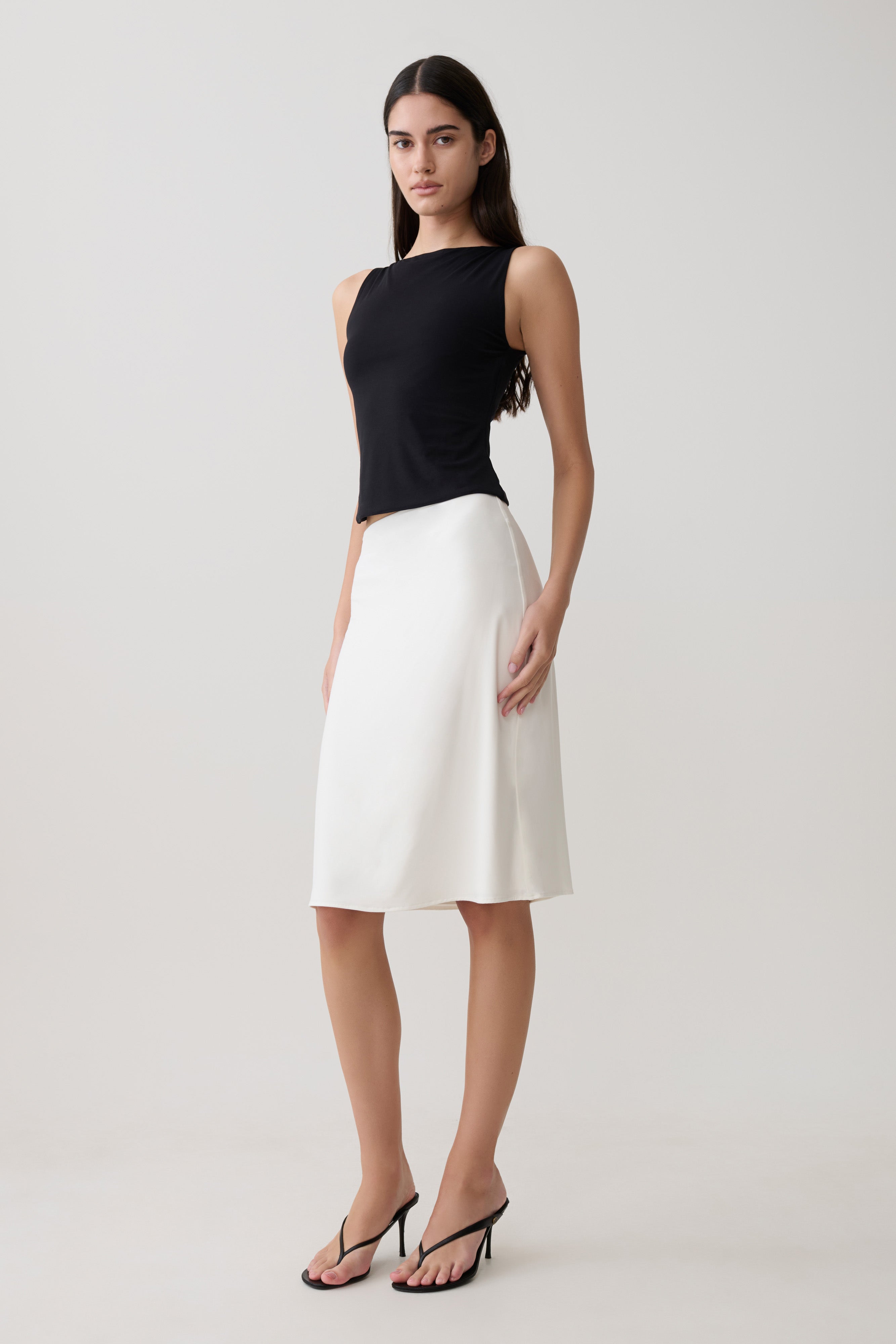 Greer Knee Length Skirt - White - Image 4