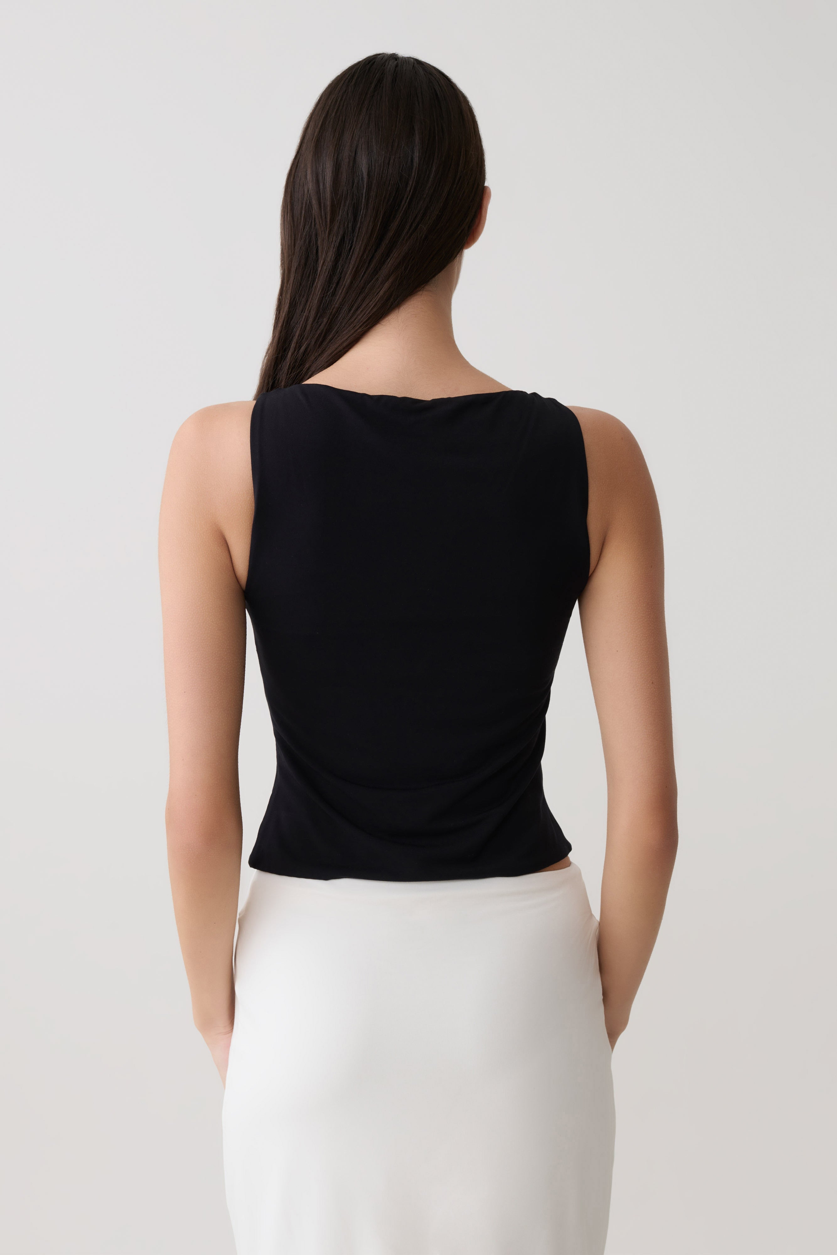 Alternative view of Nicolette Sleeveless Tank Top - Black