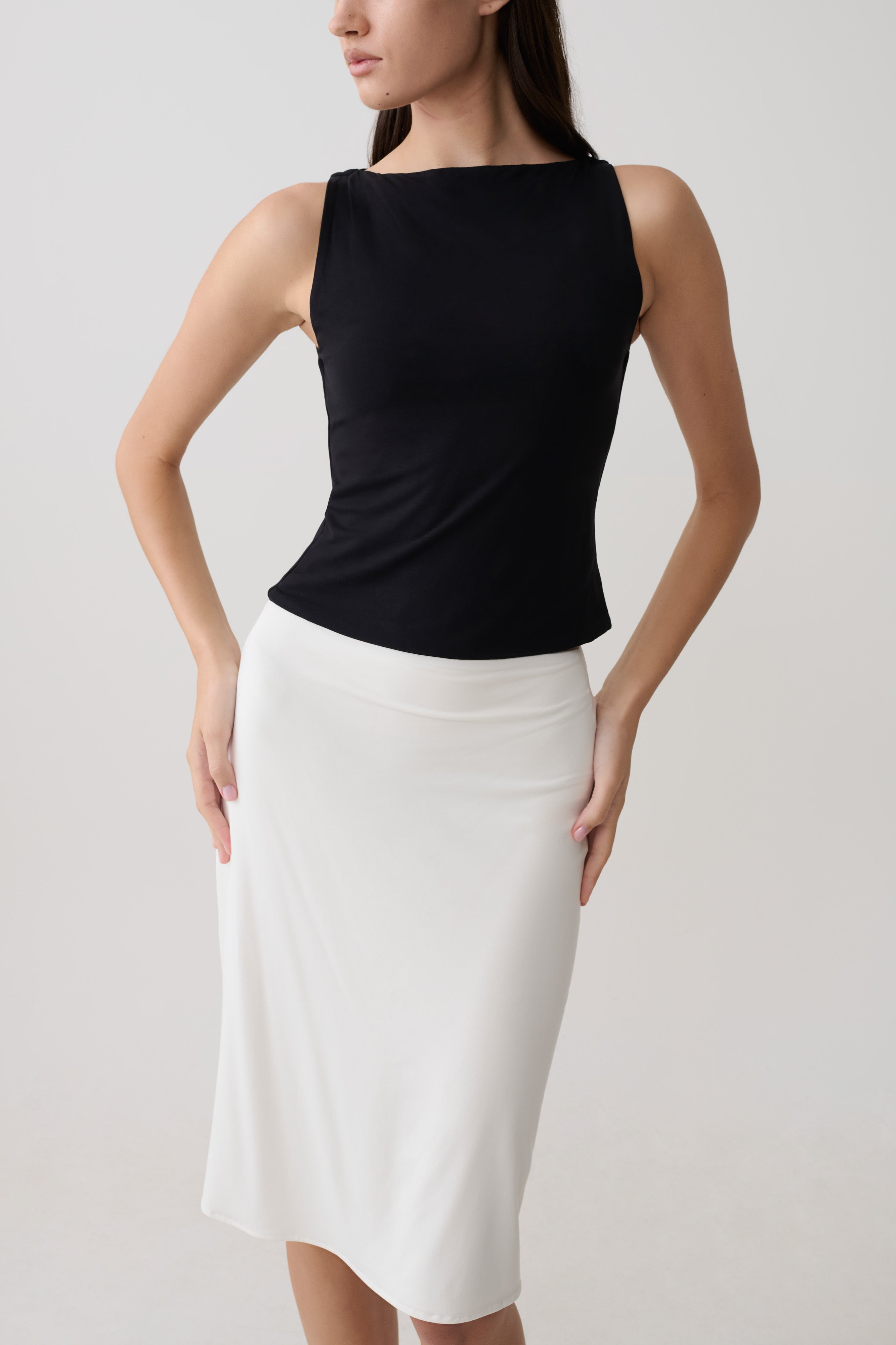 Greer Knee Length Skirt - White - Image 3