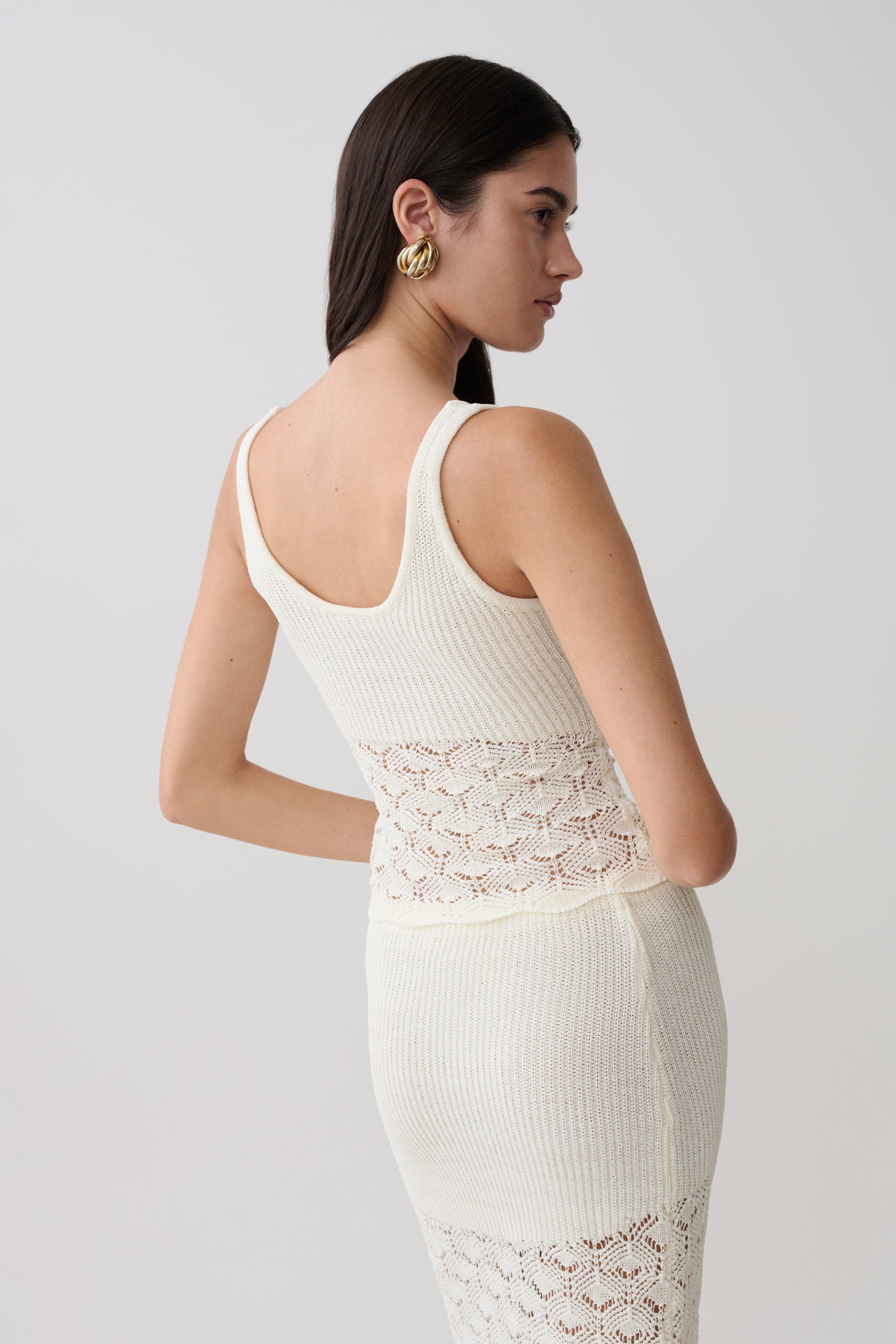 Alternative view of Atlantis Crochet Knit Top - White