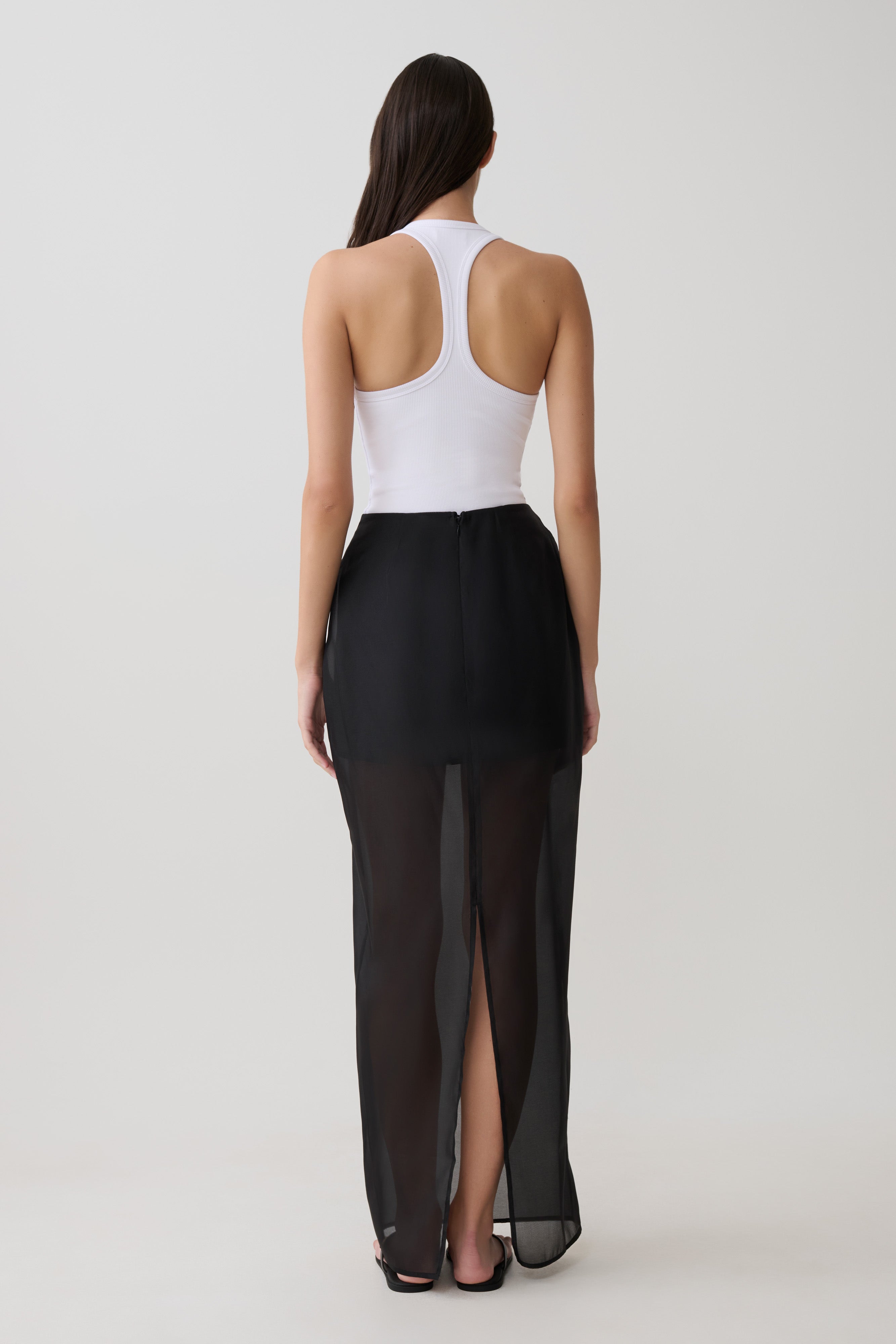 Alternative view of Ximena Organza Maxi Skirt - Black