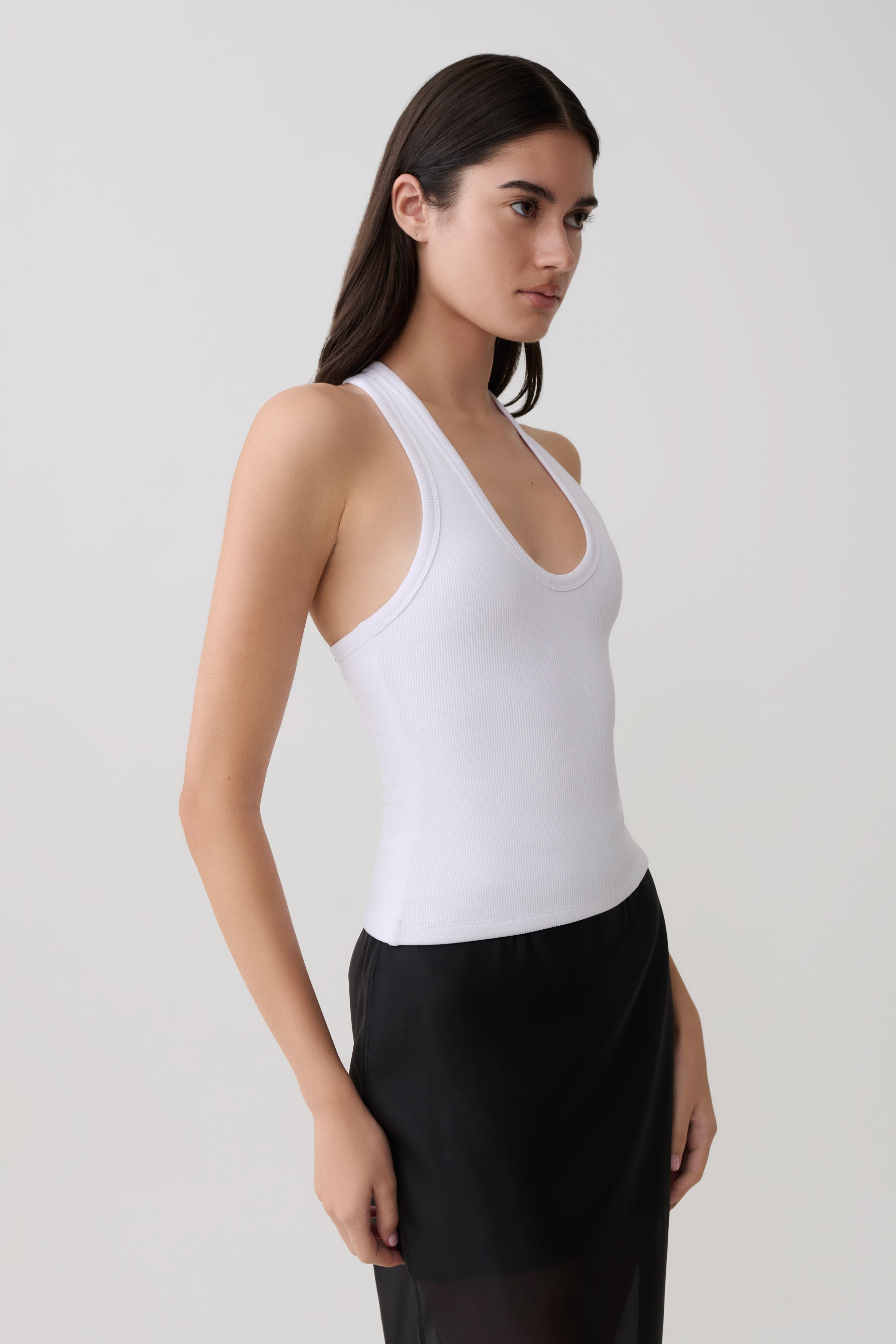 Actress Ribbed Tank - White - Image 3