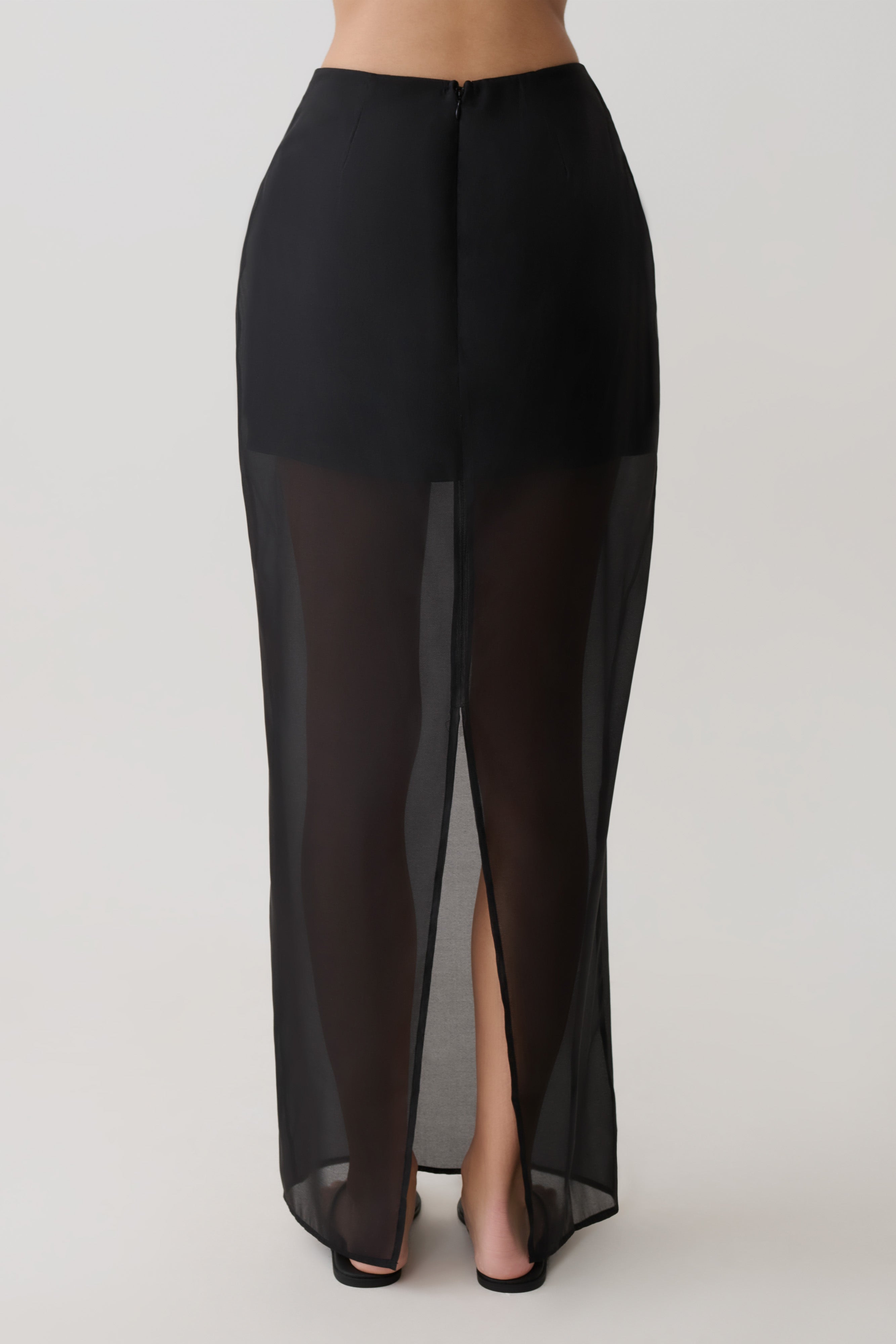 Ximena Organza Maxi Skirt - Black - Image 5