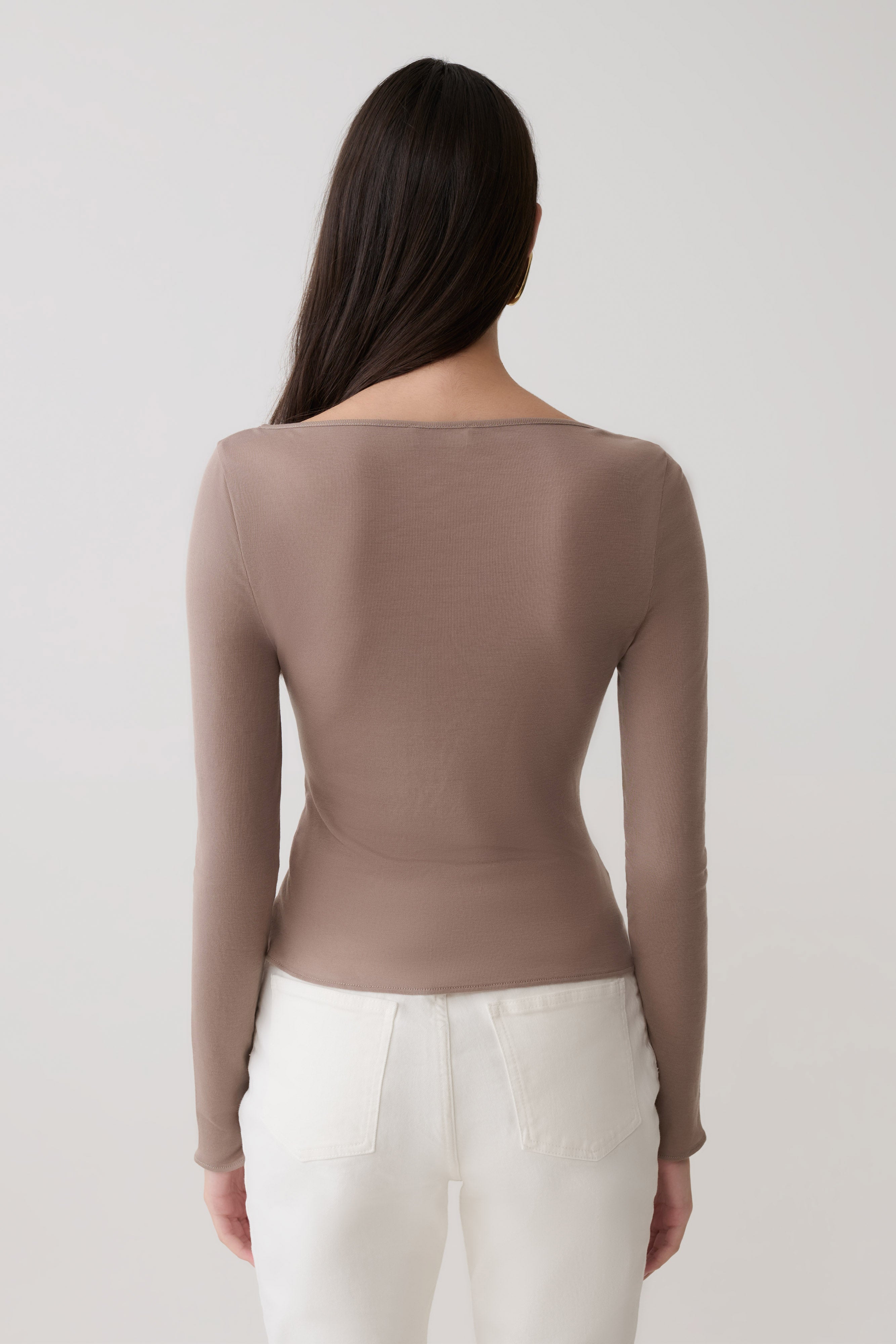 Alternative view of Coraline Long Sleeve Sheer Top - Neutral