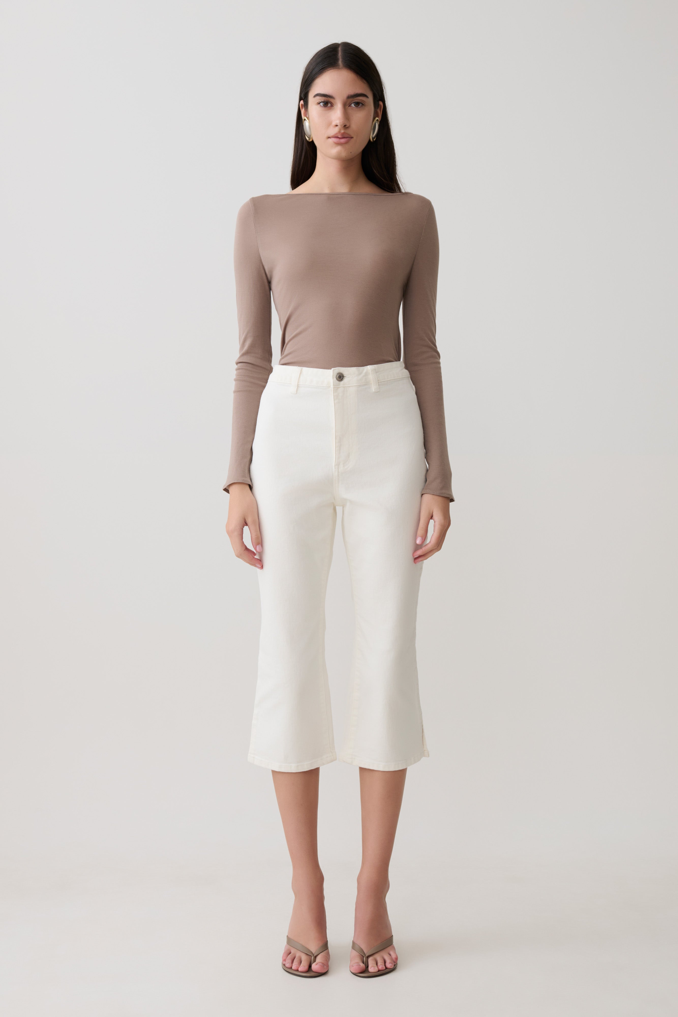 Coraline Long Sleeve Sheer Top - Neutral - Image 5
