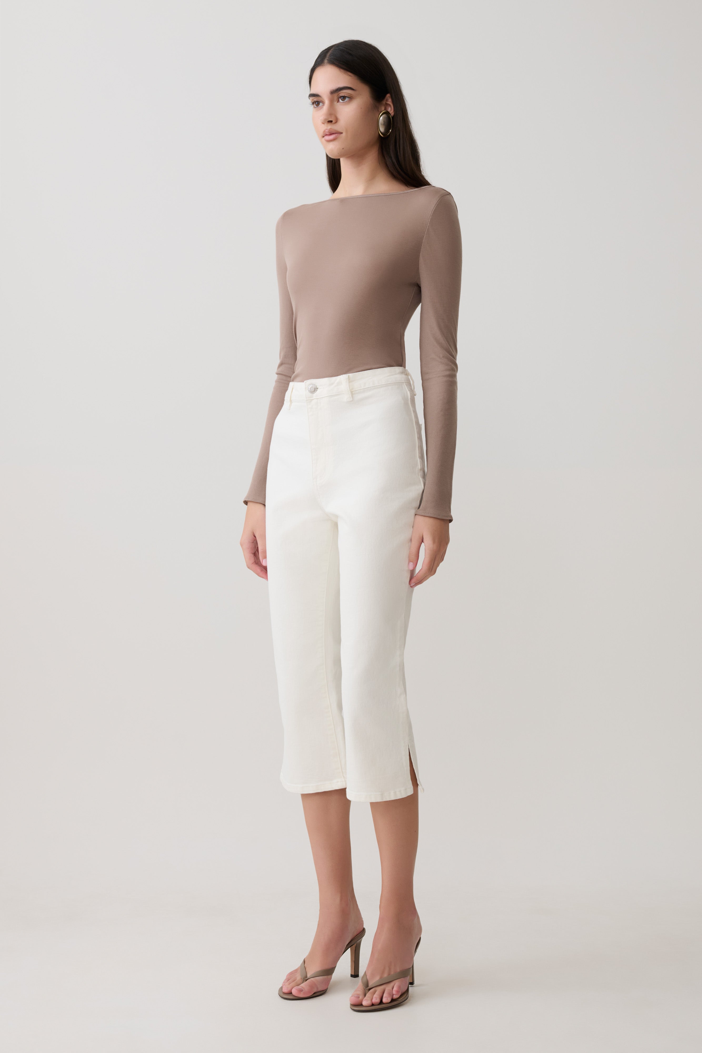Coraline Long Sleeve Sheer Top - Neutral - Image 3