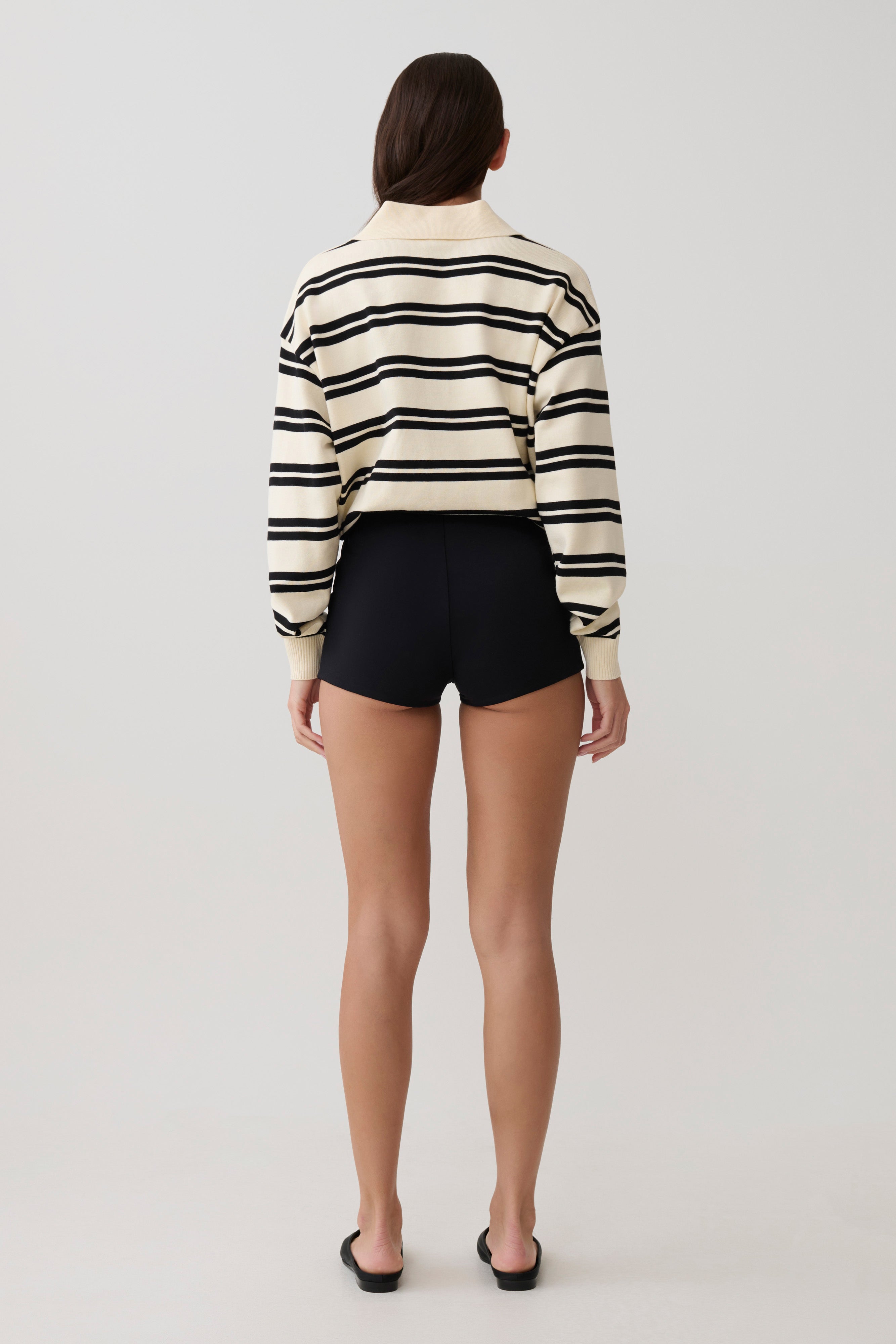 Philly Stripe Long Sleeve Knit Jumper - Ivory/Black - Image 7