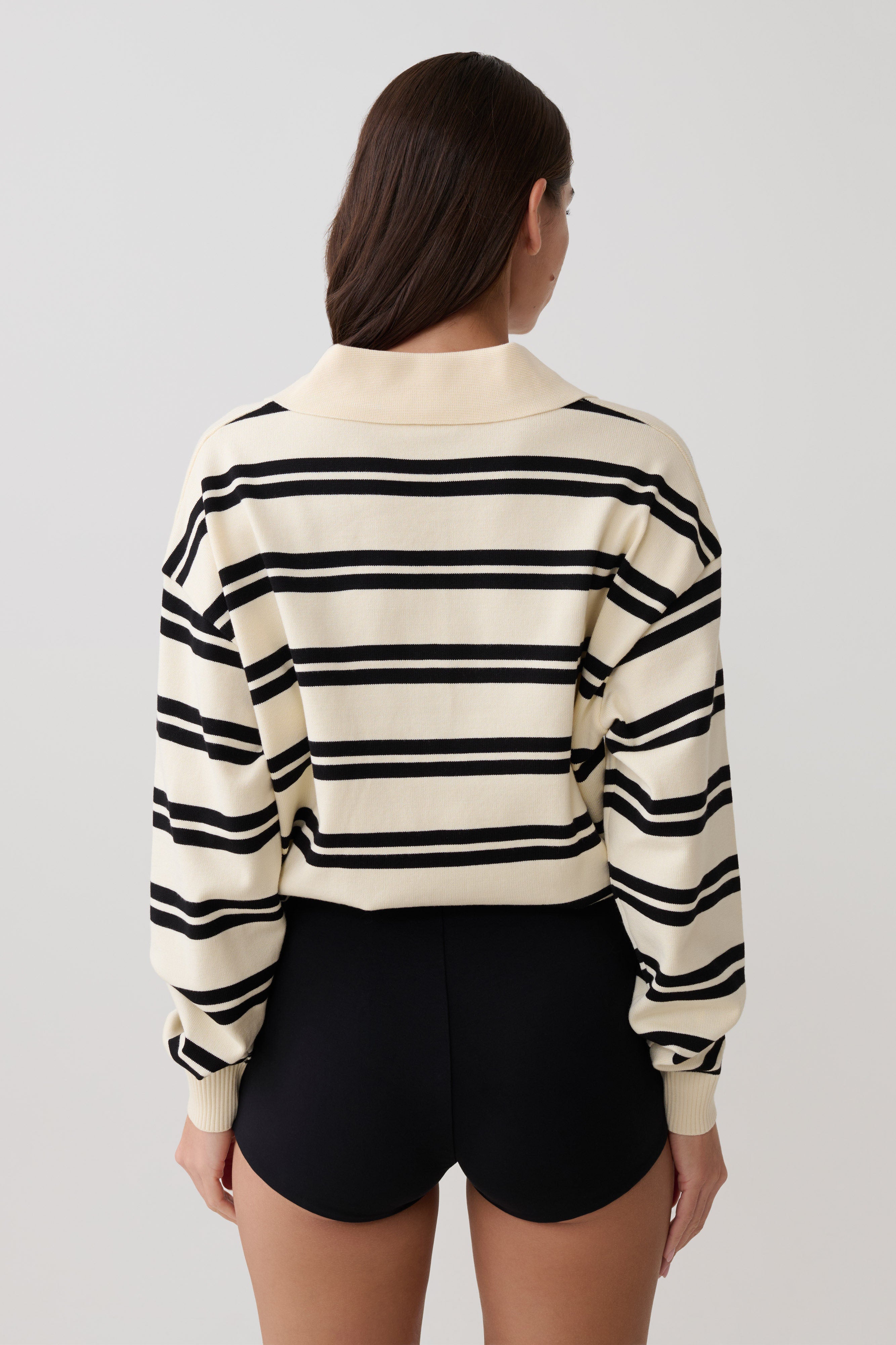 Alternative view of Philly Stripe Long Sleeve Knit Jumper - Ivory/Black
