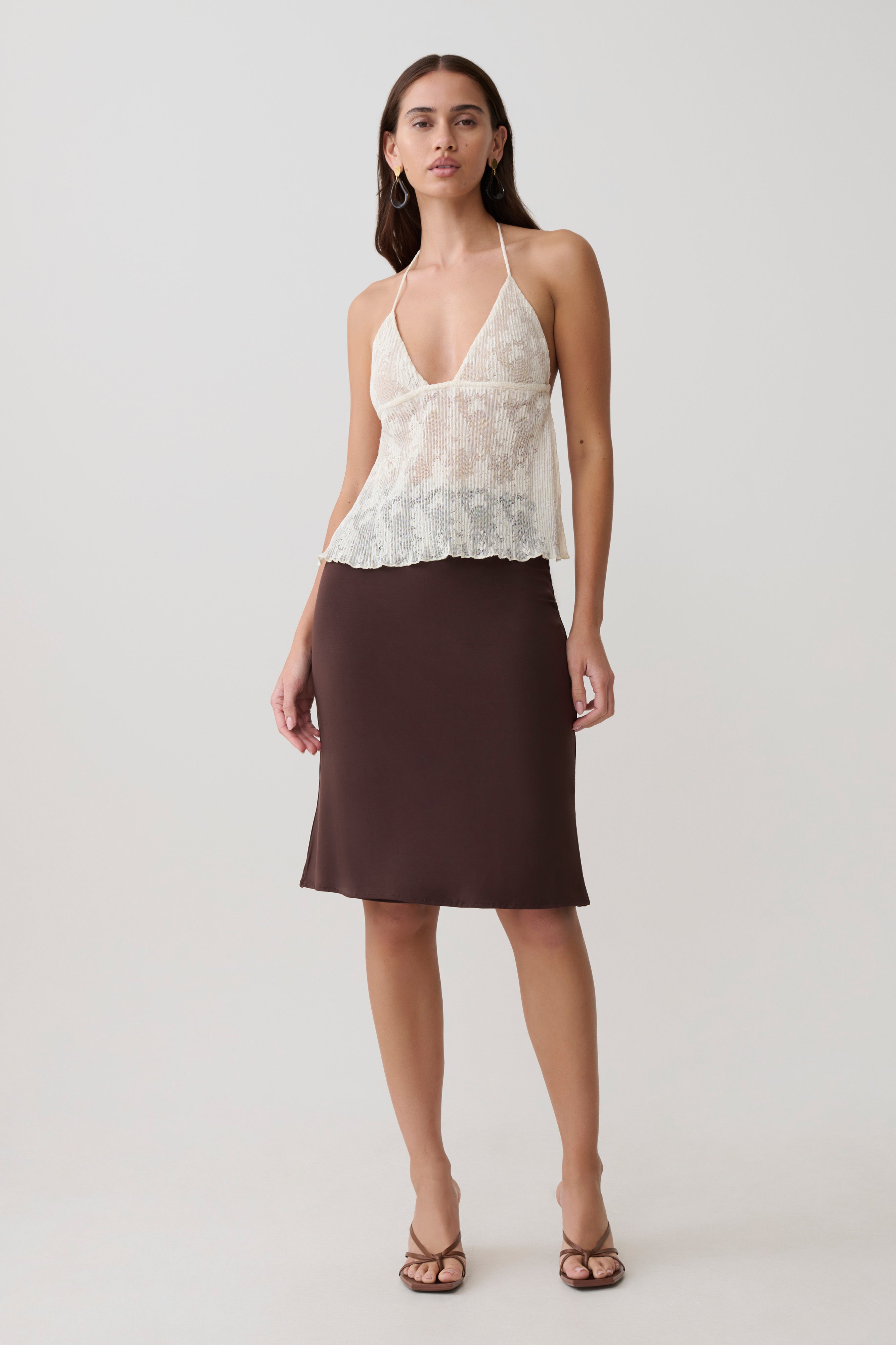 Ambrose Lace Cami Halter Top - Ivory - Image 6
