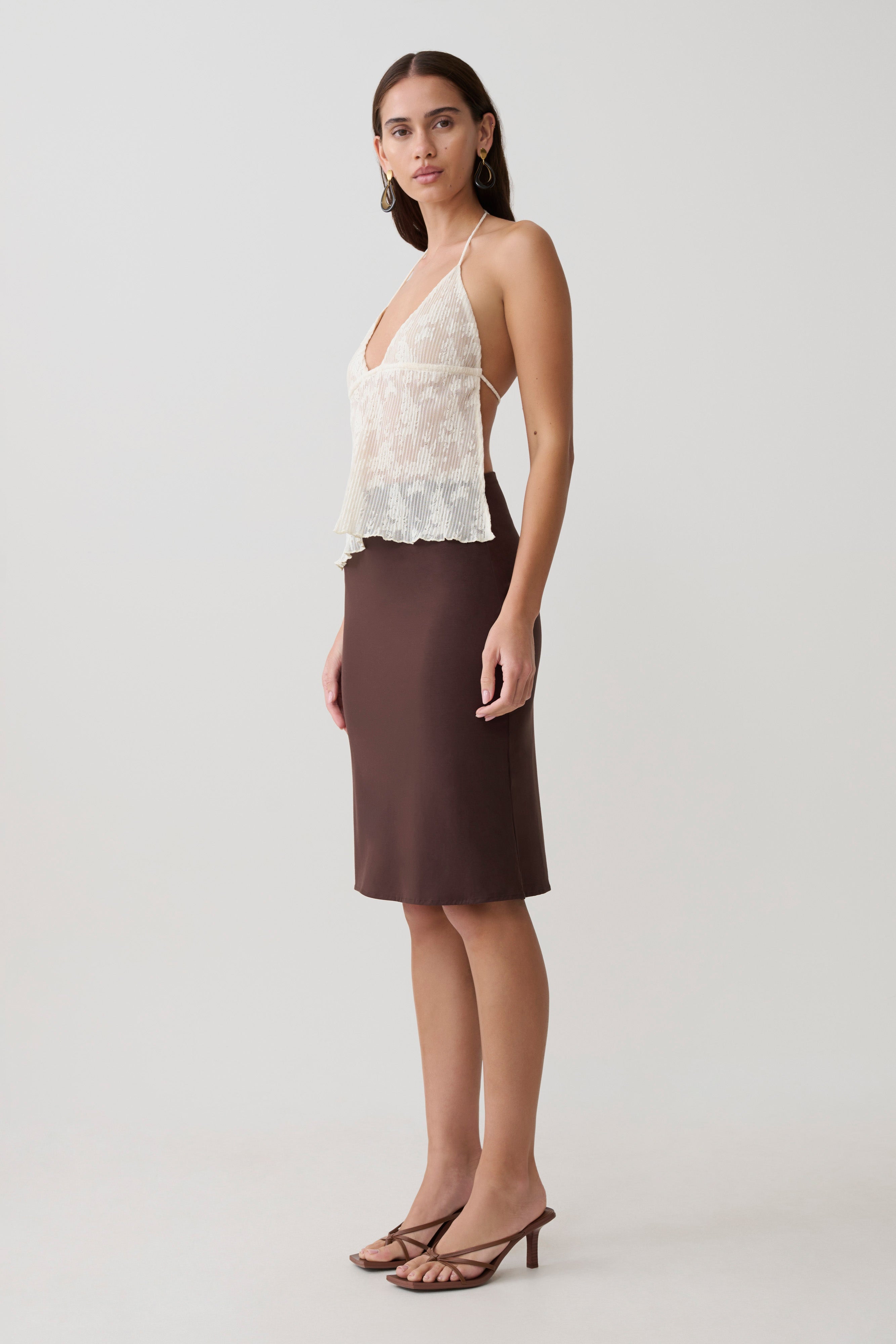 Ambrose Lace Cami Halter Top - Ivory - Image 4