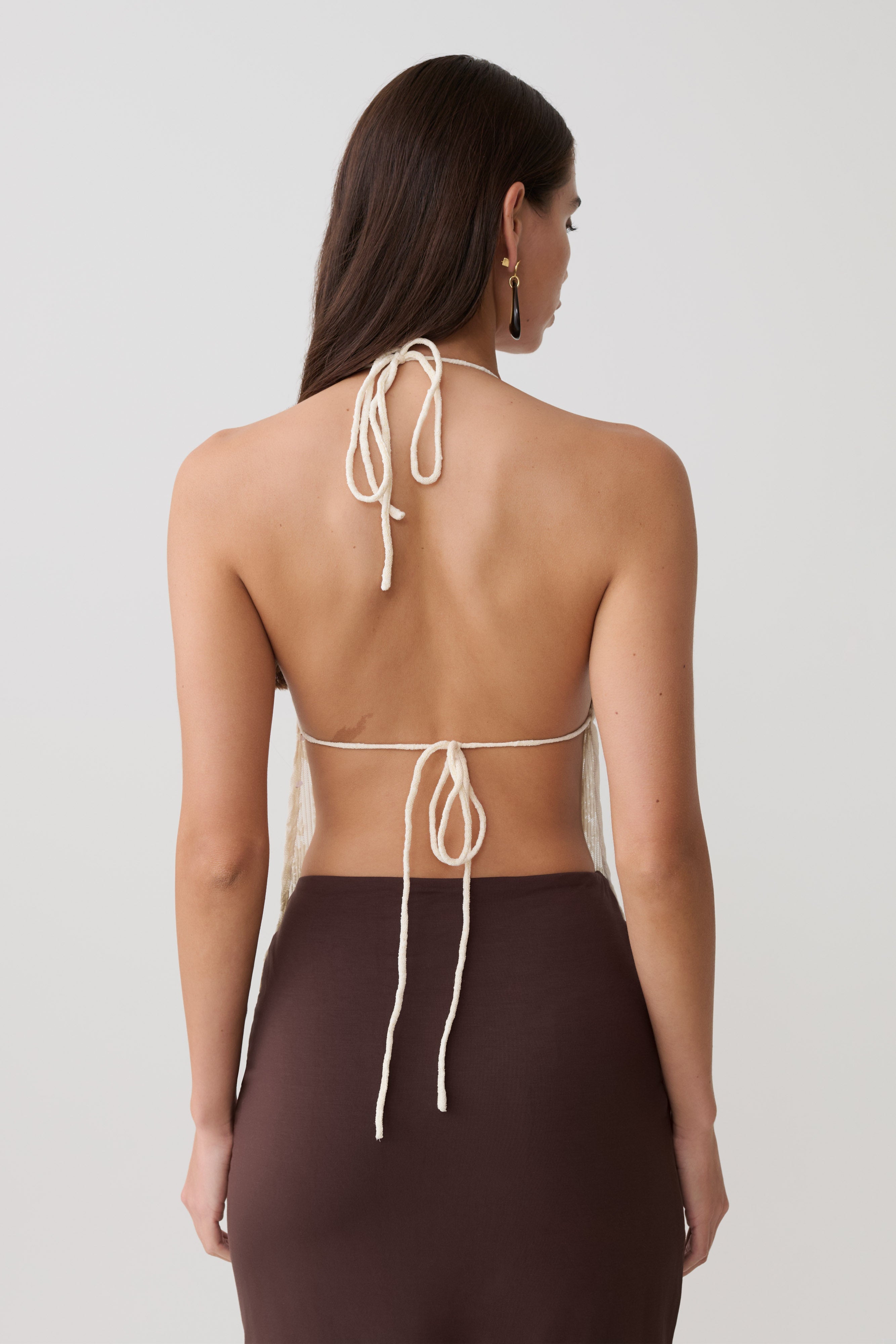 Alternative view of Ambrose Lace Cami Halter Top - Ivory