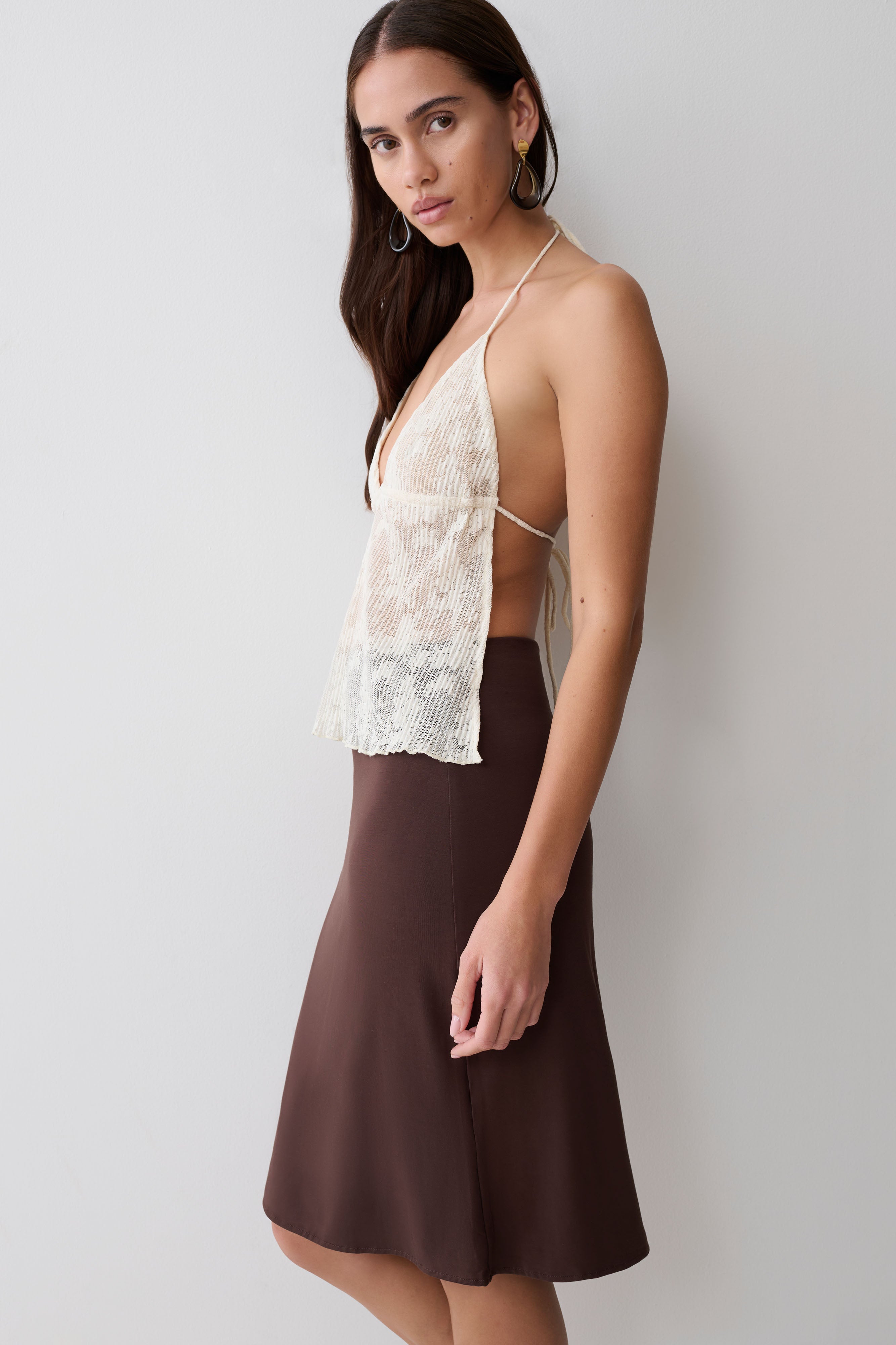 Greer Knee Length Skirt - Espresso - Image 3
