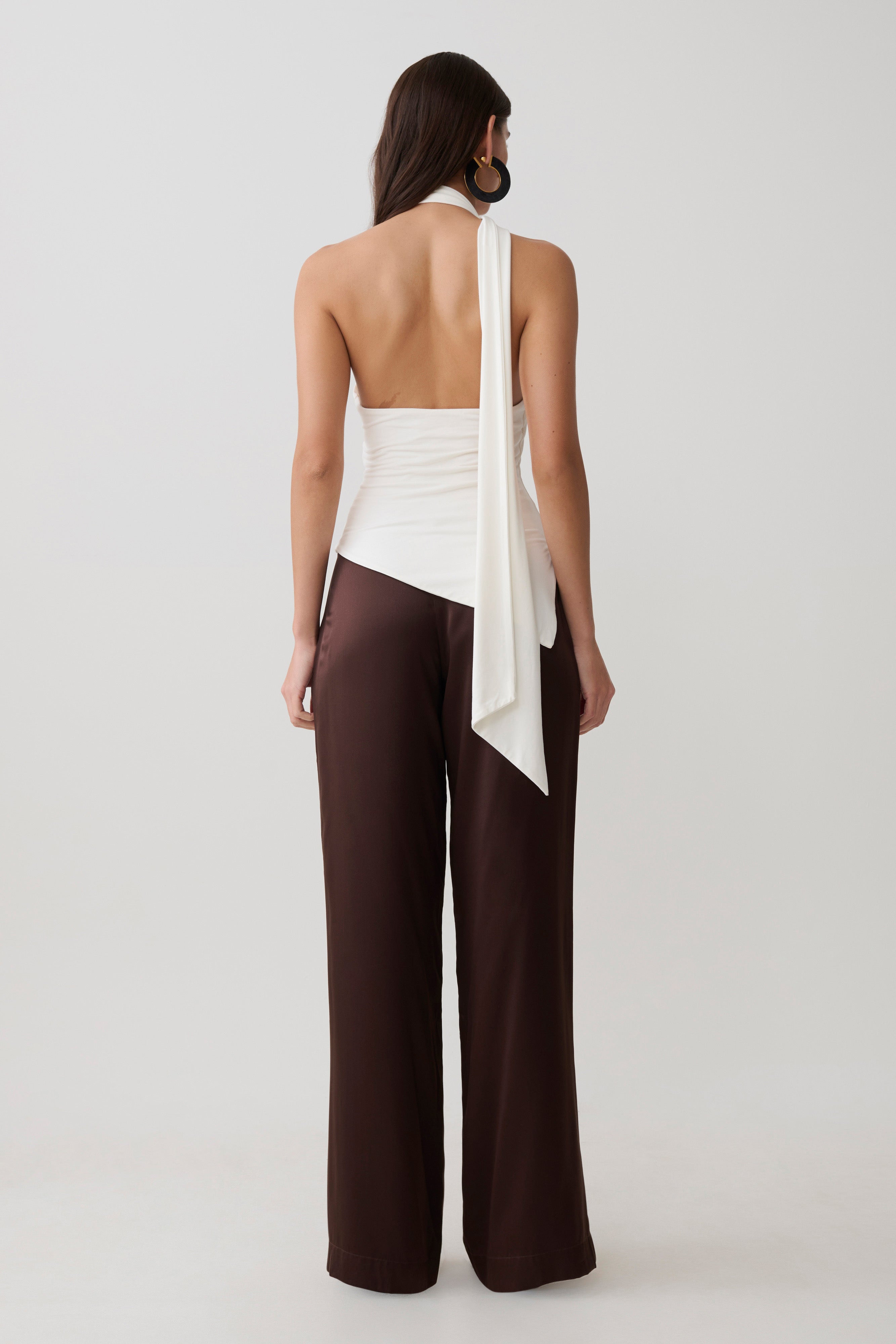 Jemma One Shoulder Tie Top - White - Image 5