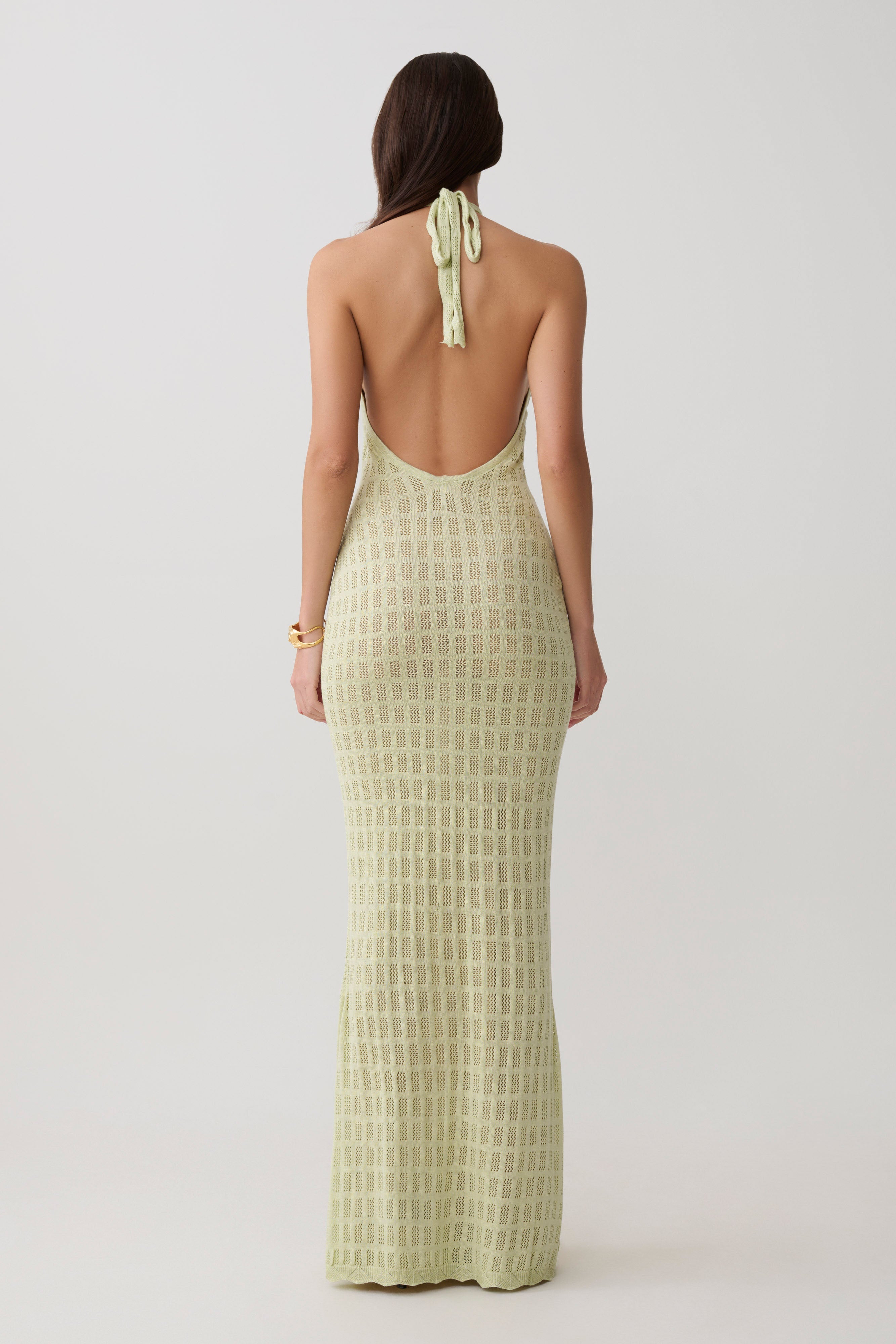 Alternative view of Hayley Halter Knit Maxi Dress - Seafoam