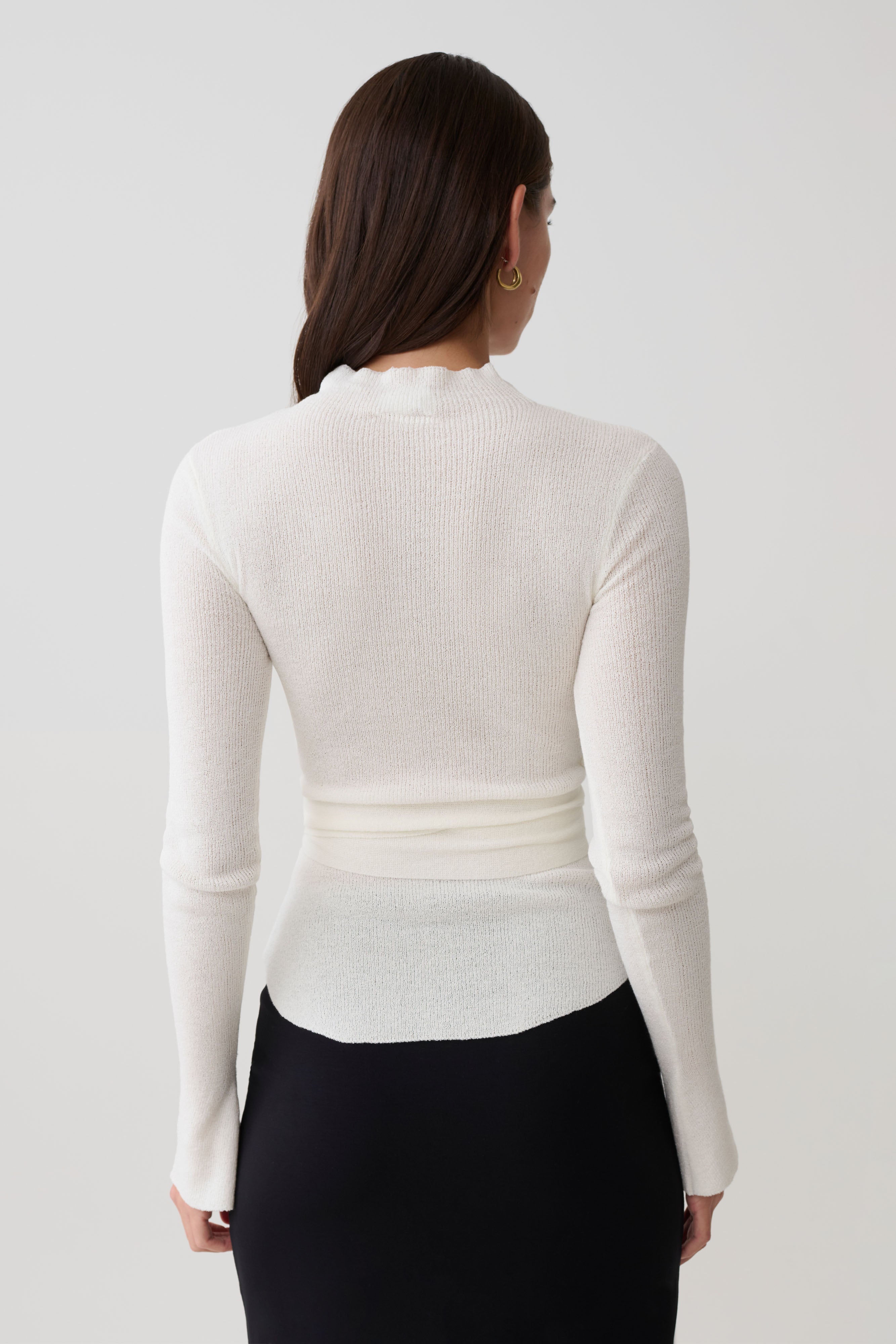 Alternative view of Lawson Wrap Knit Long Sleeve Top - White