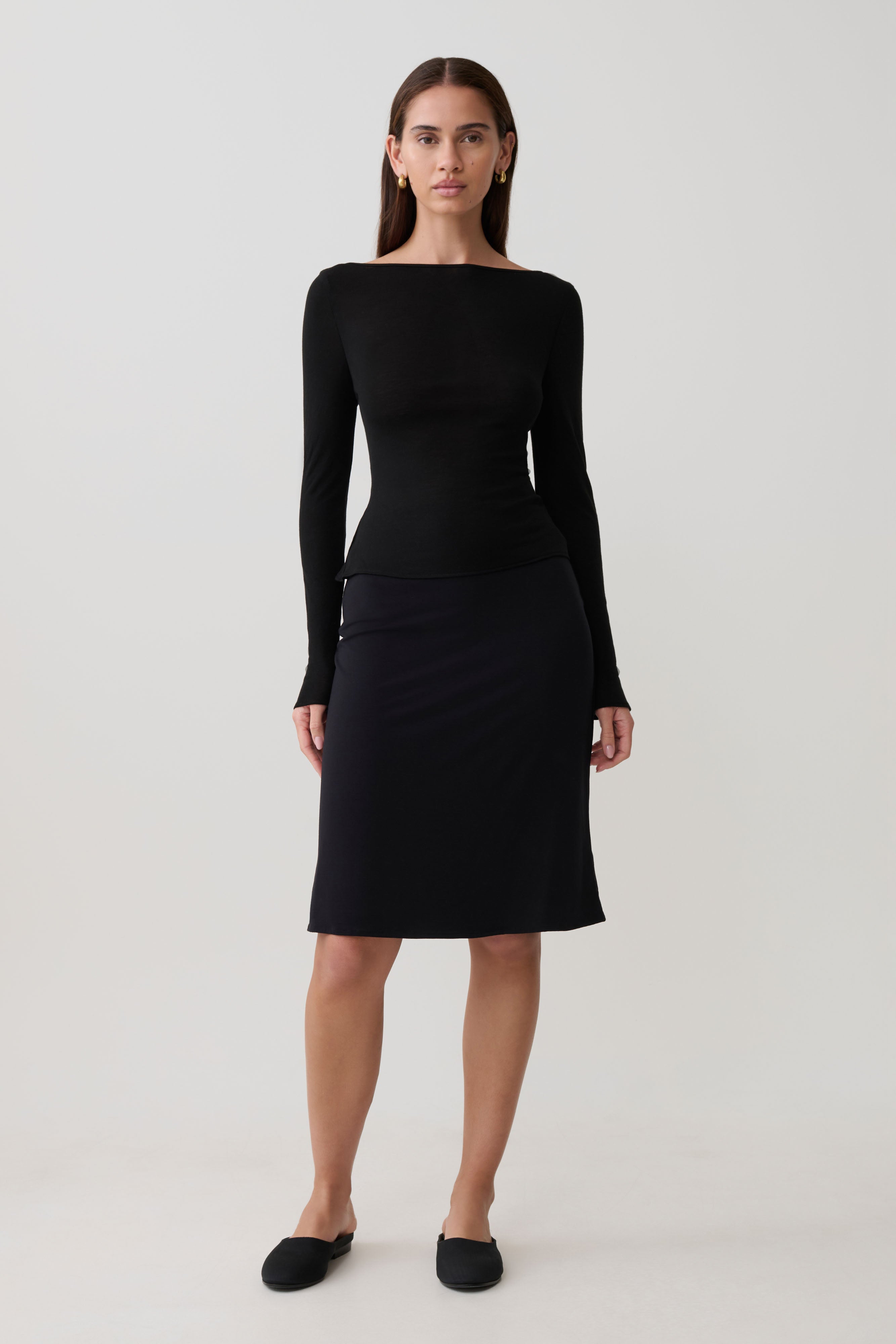 Coraline Long Sleeve Sheer Top - Black - Image 7