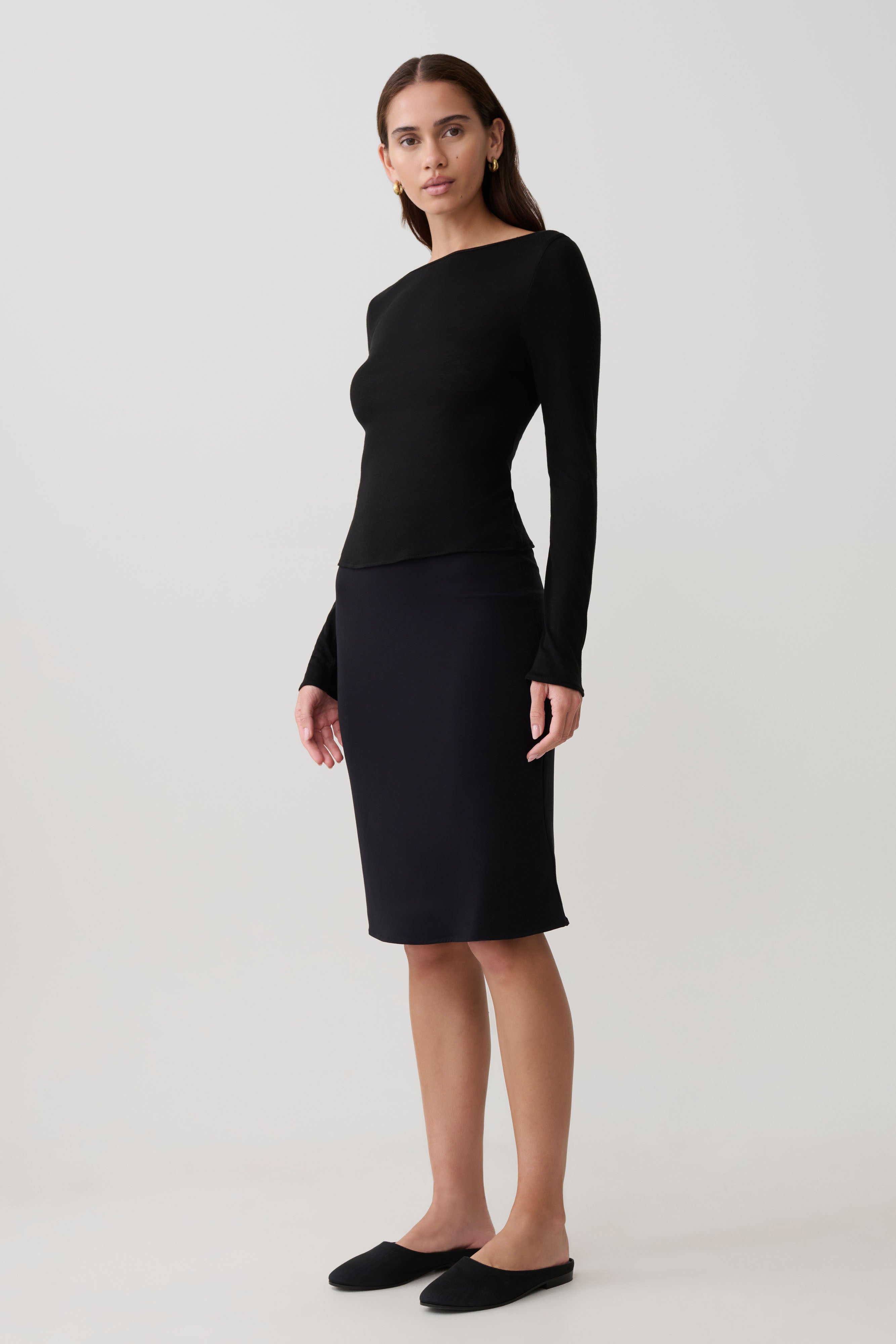 Coraline Long Sleeve Sheer Top - Black - Image 4