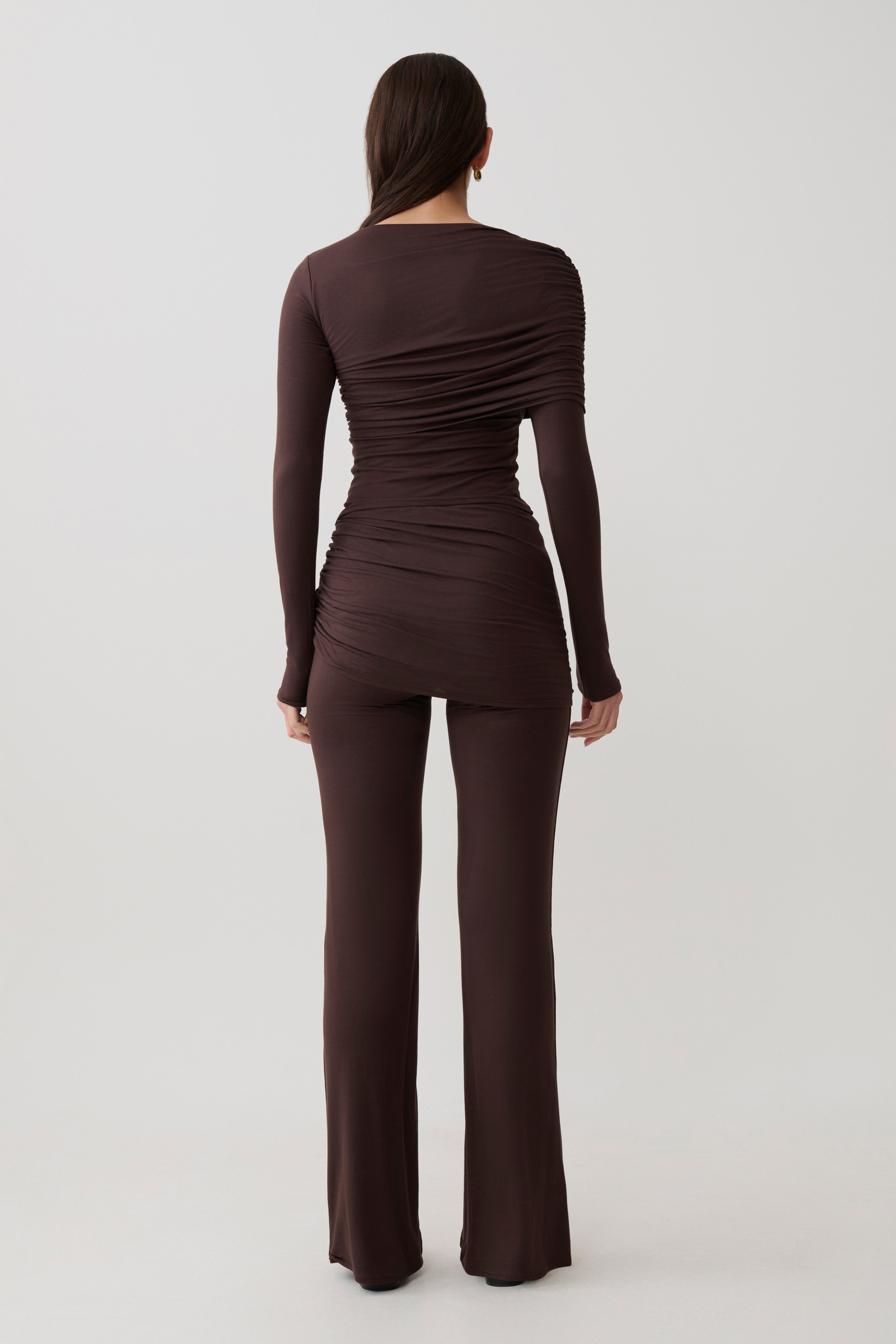 Alternative view of Keaton Modal Straight Leg Overlay Pant - Espresso