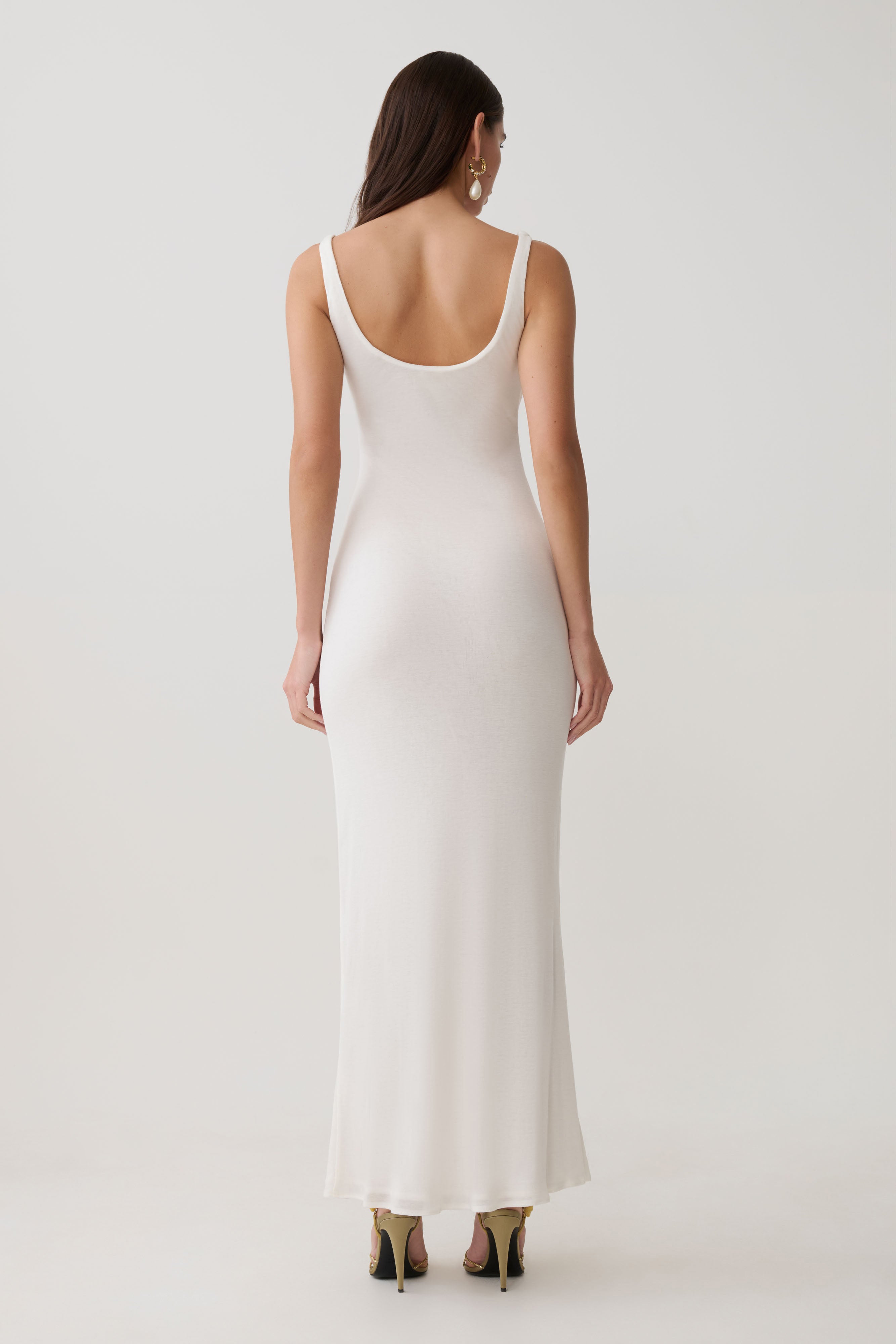 Gwenaelle Scoop Neck Jersey Maxi Dress - White - Image 2