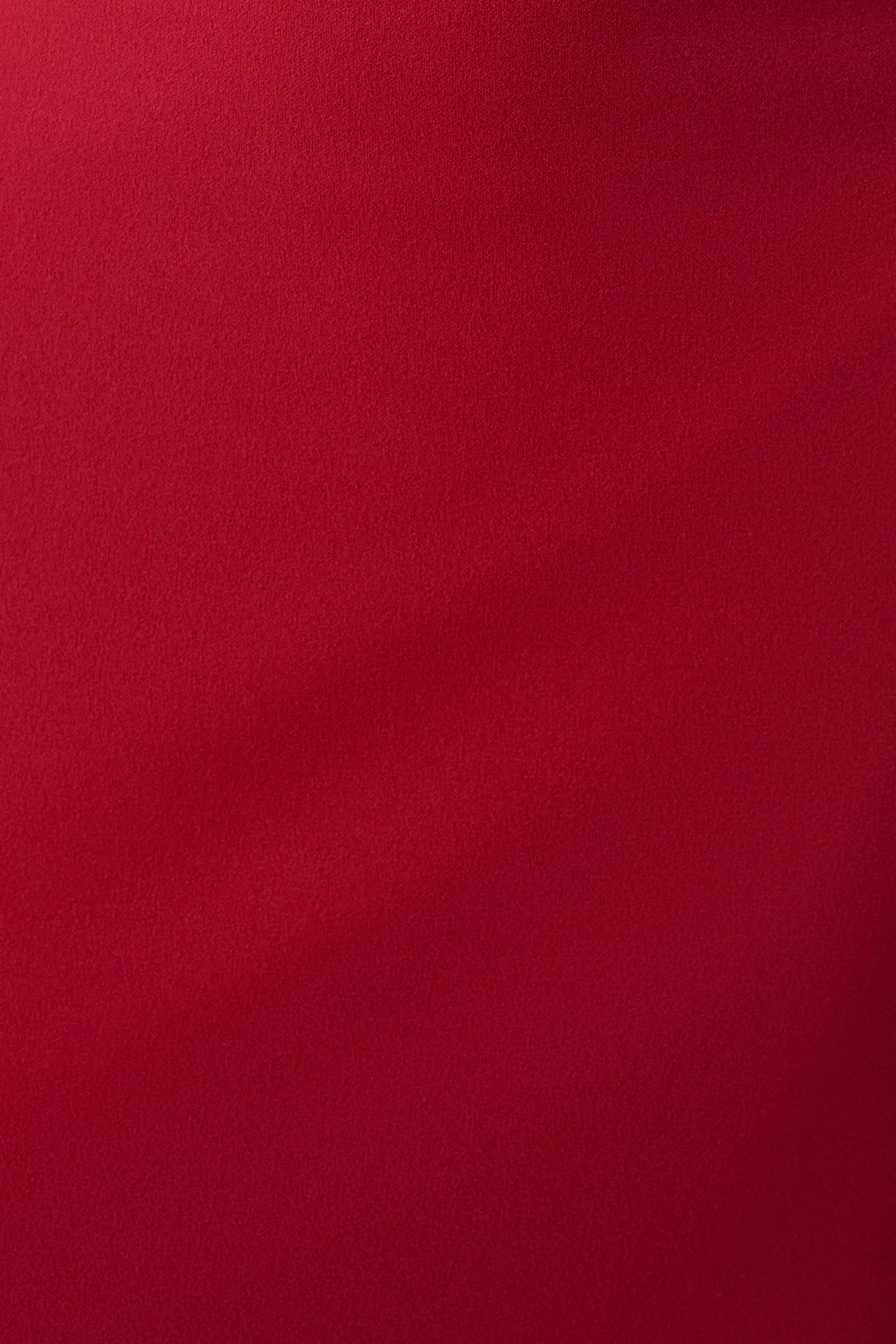Allyra Scoop Stretch Crepe Midi Dress - Red - Image 8