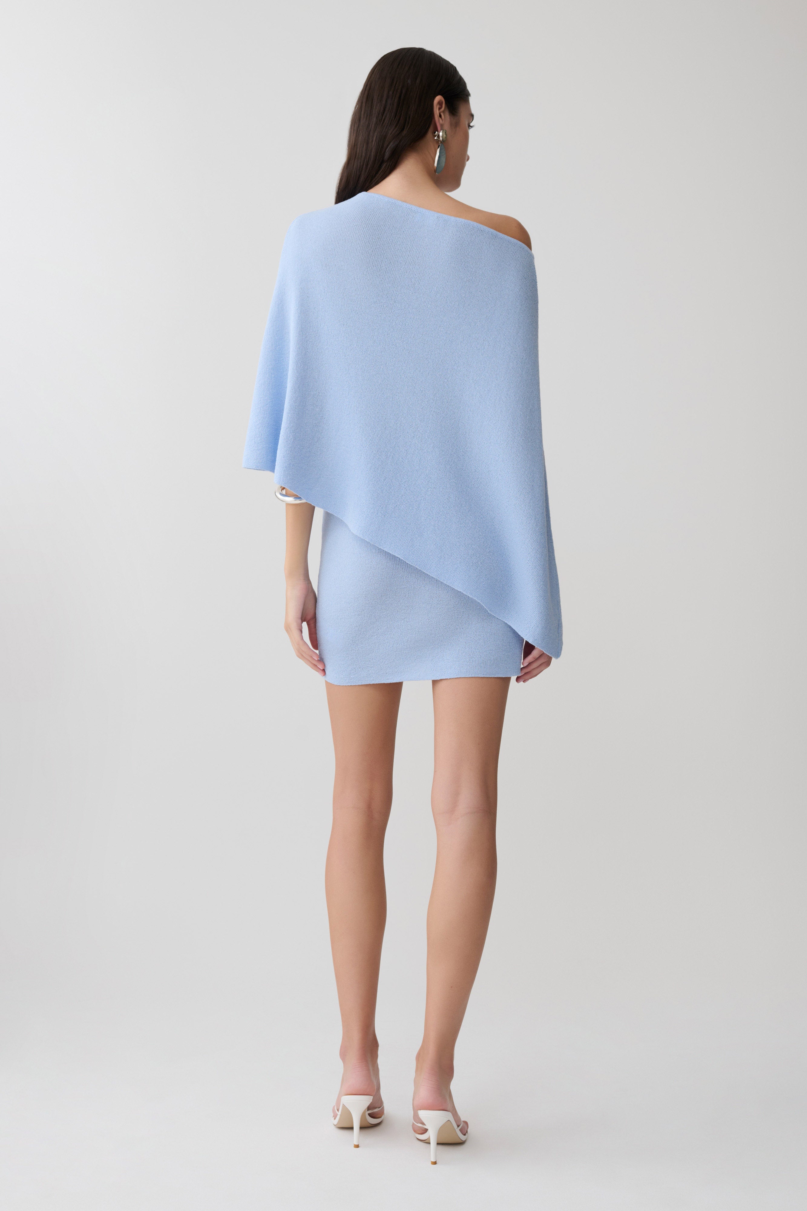 Alternative view of Loura Mid Rise Knit Mini Skirt - Cornflower Blue
