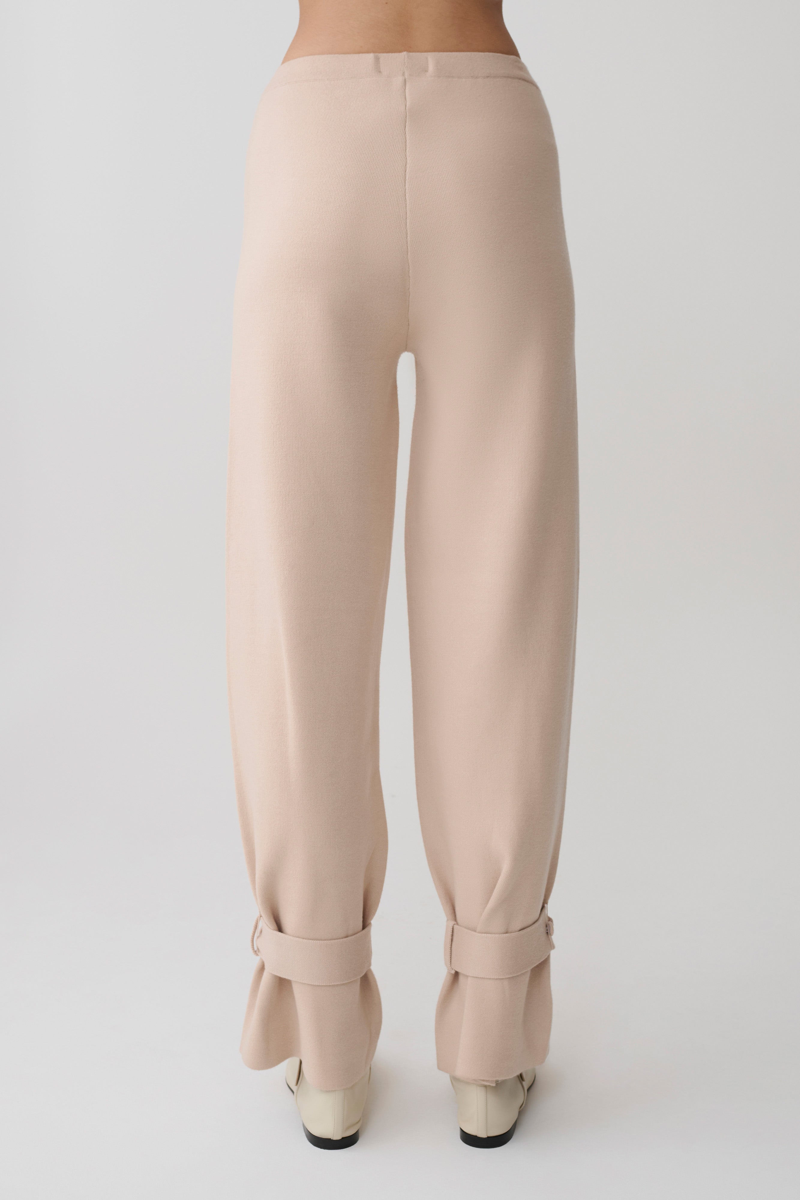 Blaine Knit Cuffed Wide Leg Pants - Oat Marle - Image 6