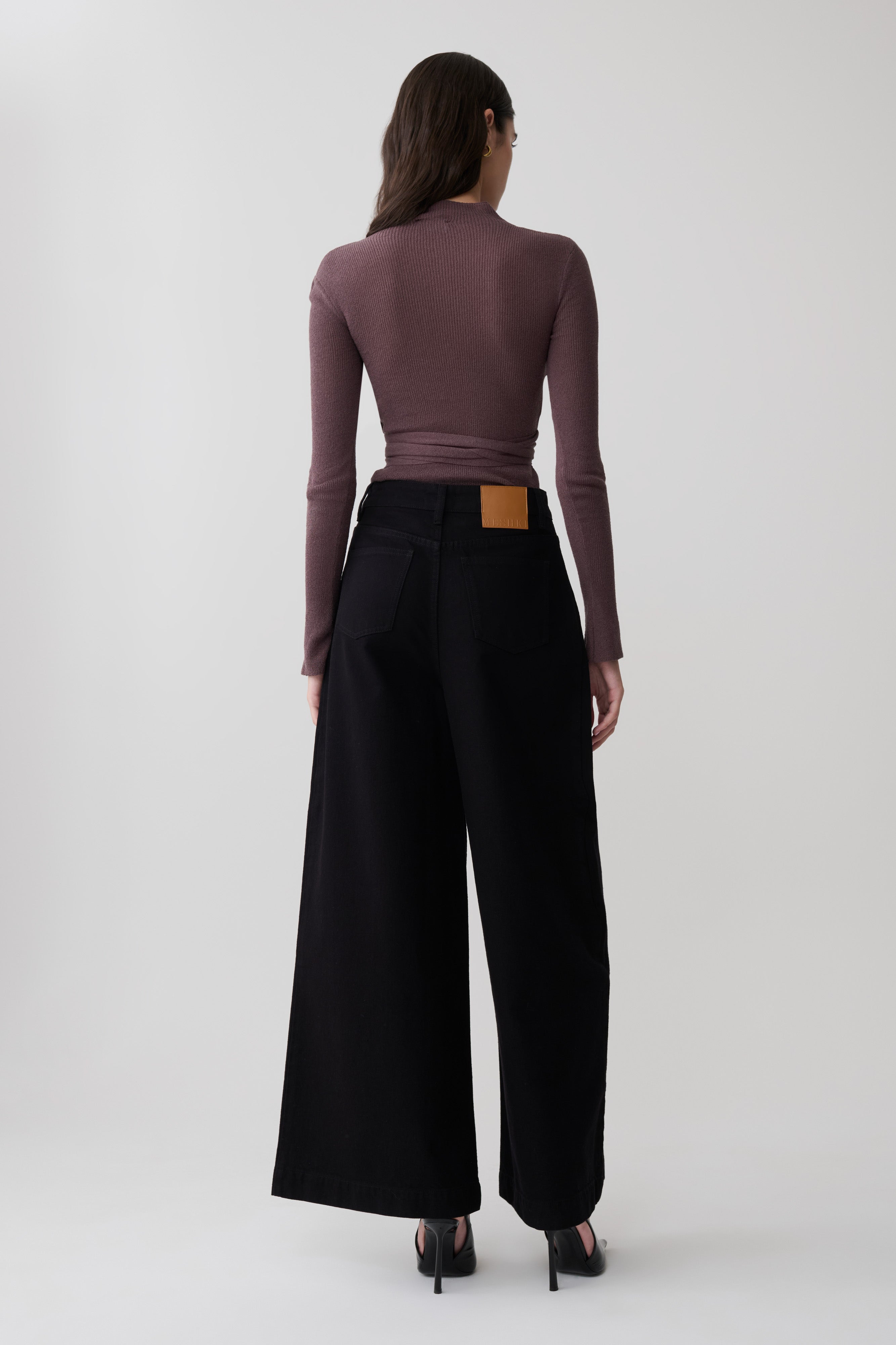 Lawson Wrap Knit Long Sleeve Top - Peppercorn - Image 5
