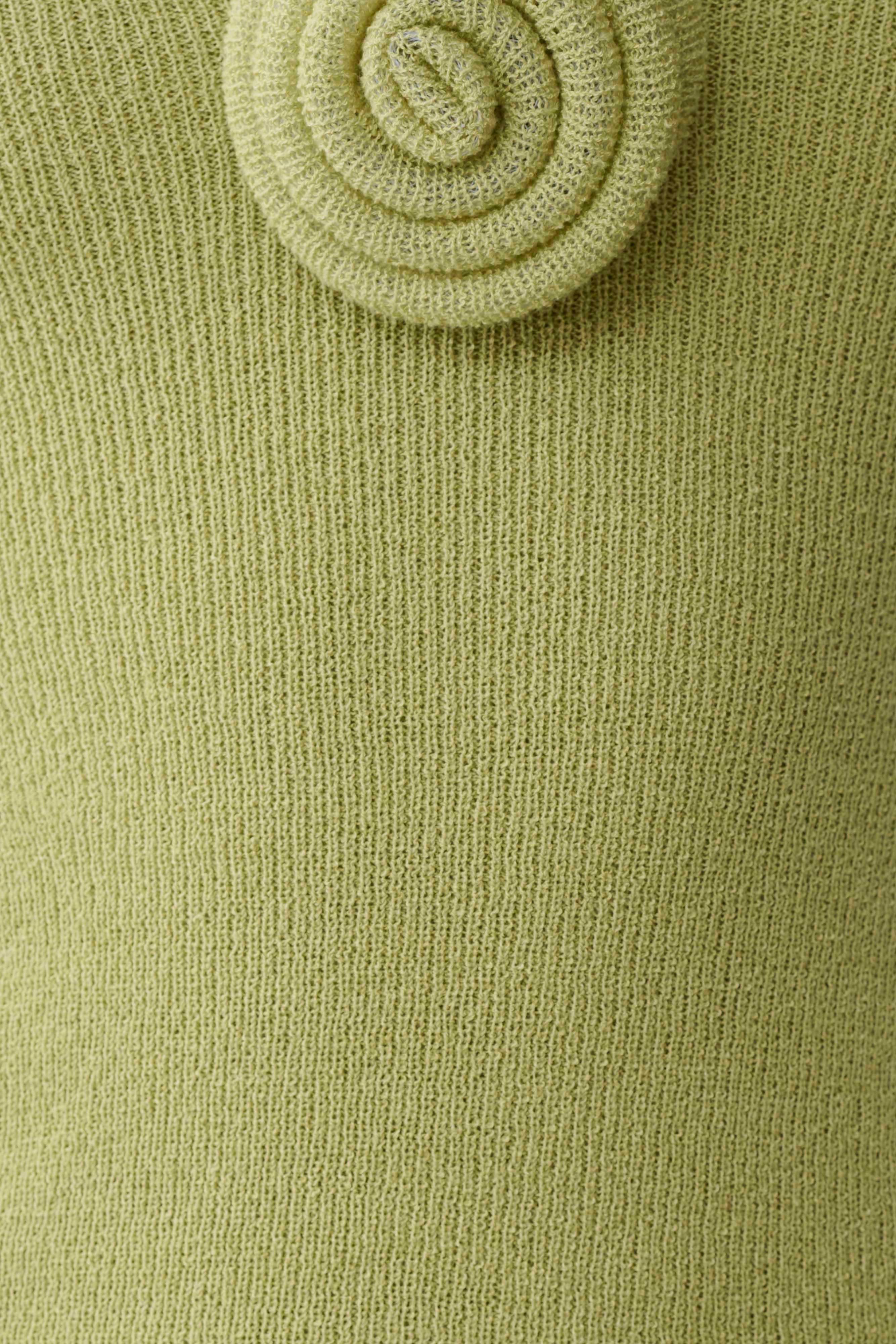 Samira Knit Long Sleeve Mini Dress - Light Olive - Image 6
