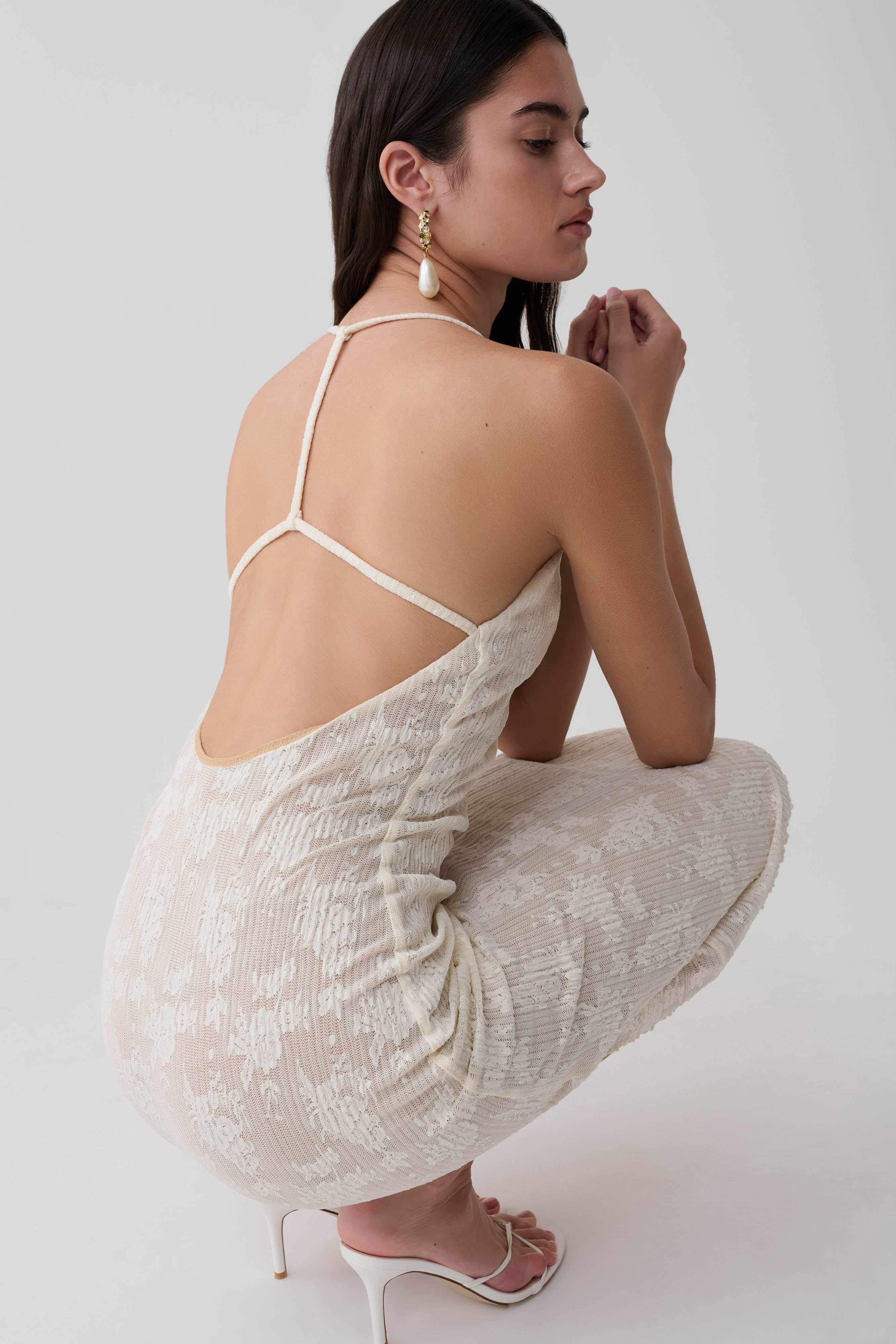 Ambrose Lace Midi Dress - Ivory - Image 6