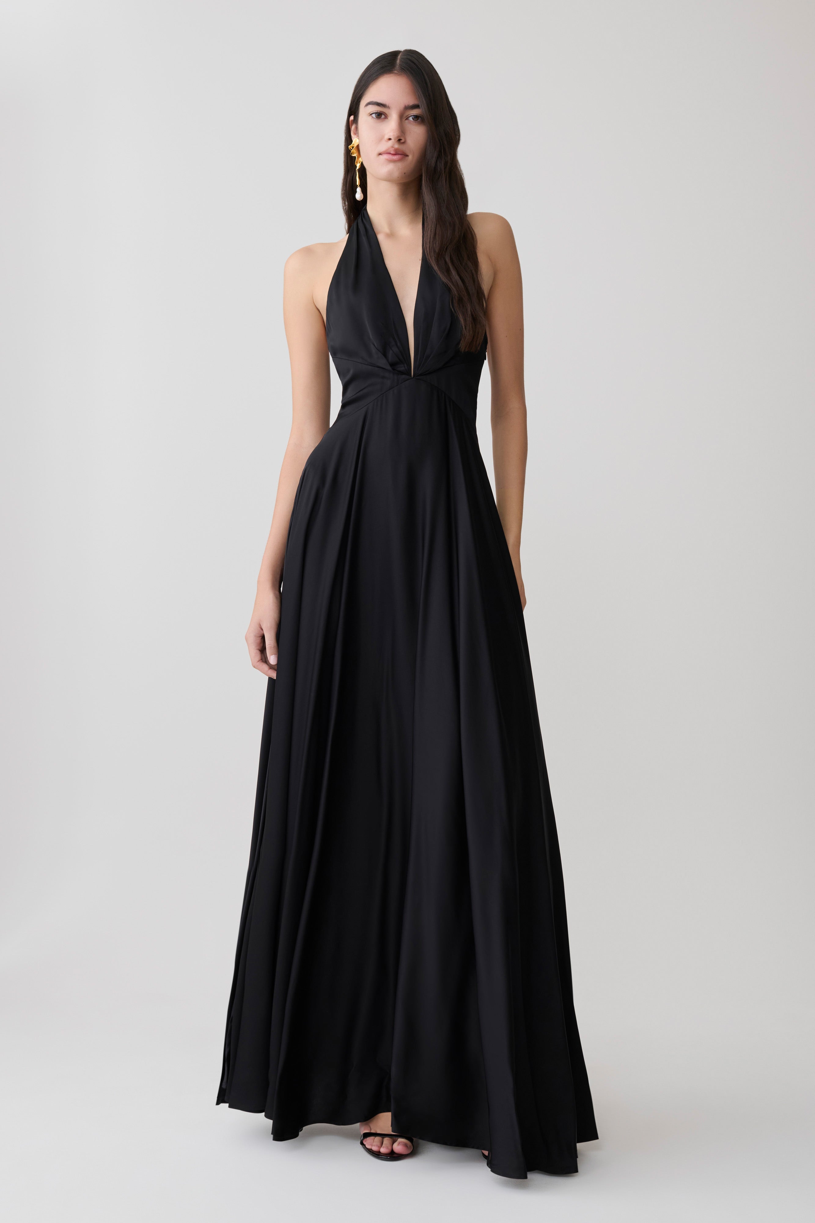Rebecca Halter Buttoned Maxi Dress - Black - Image 5