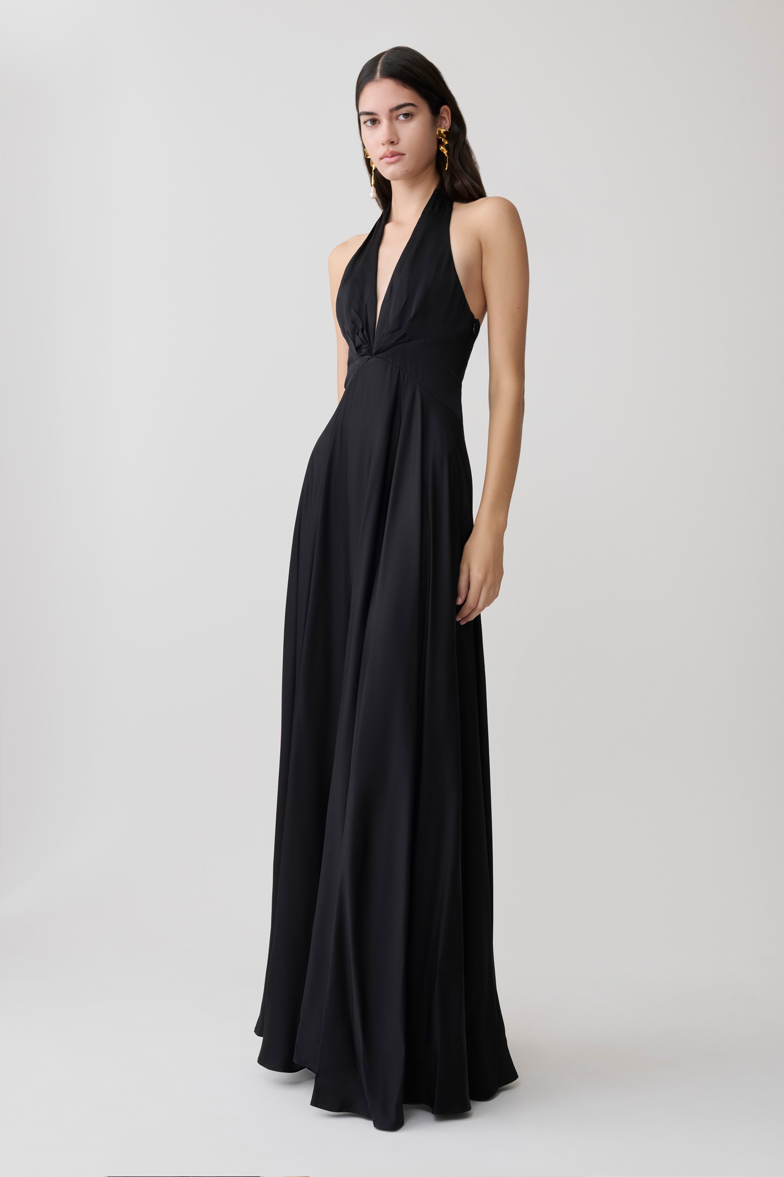 Rebecca Halter Buttoned Maxi Dress - Black - Image 4