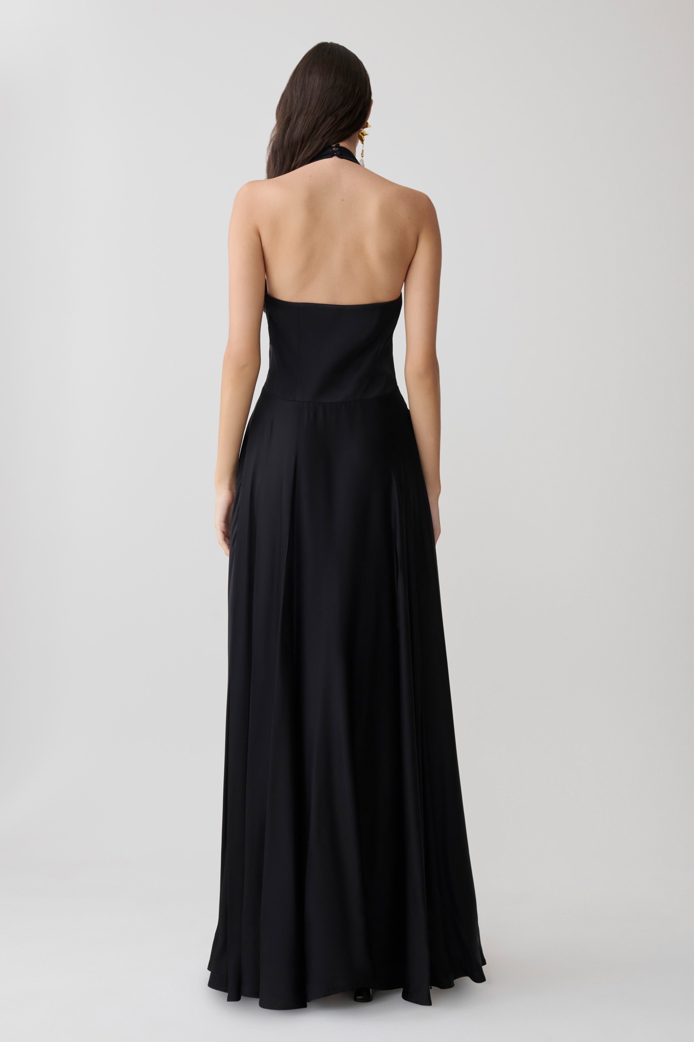 Alternative view of Rebecca Halter Buttoned Maxi Dress - Black