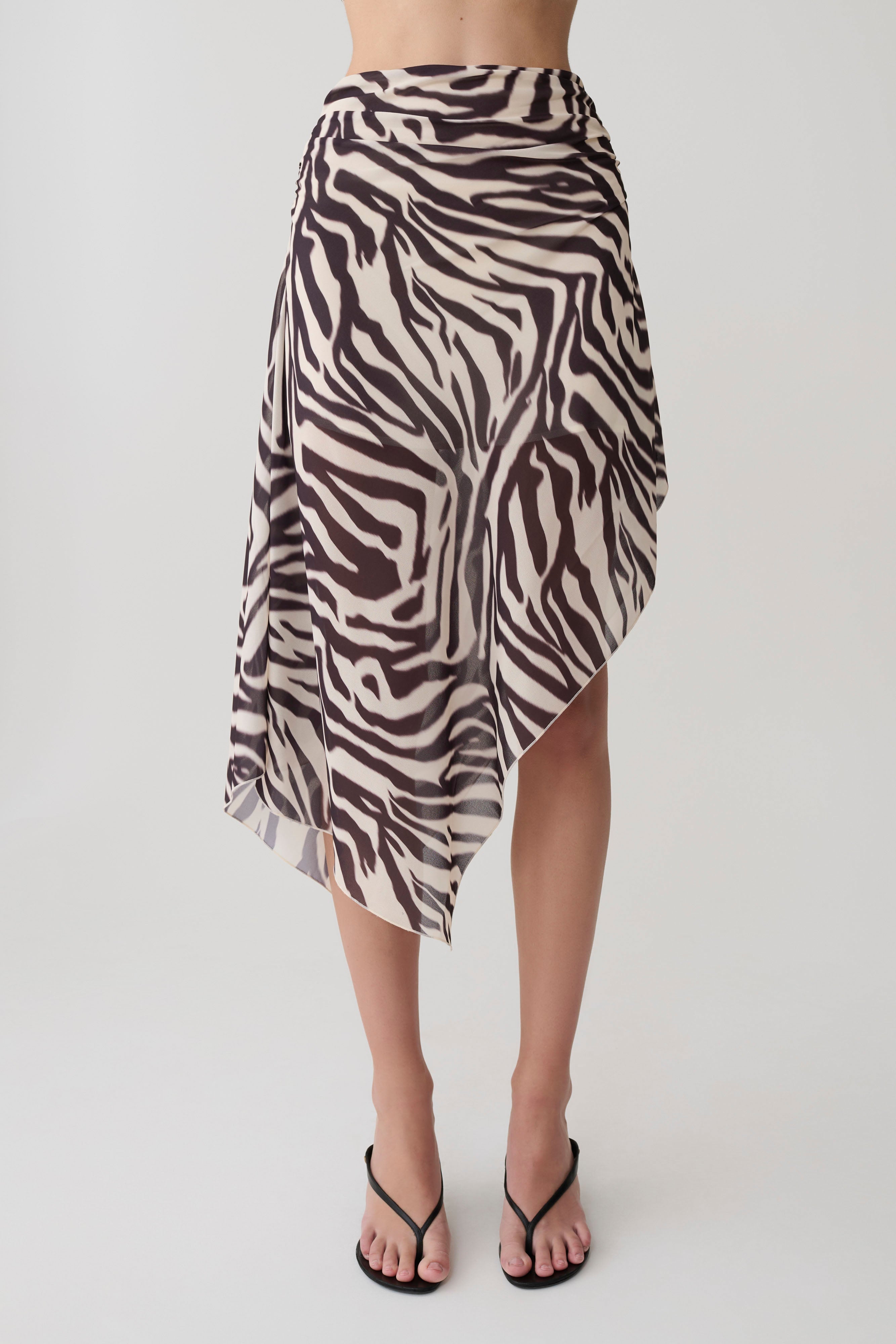 Alternative view of Lana Chiffon Midi Skirt - Abstract Zebra Print