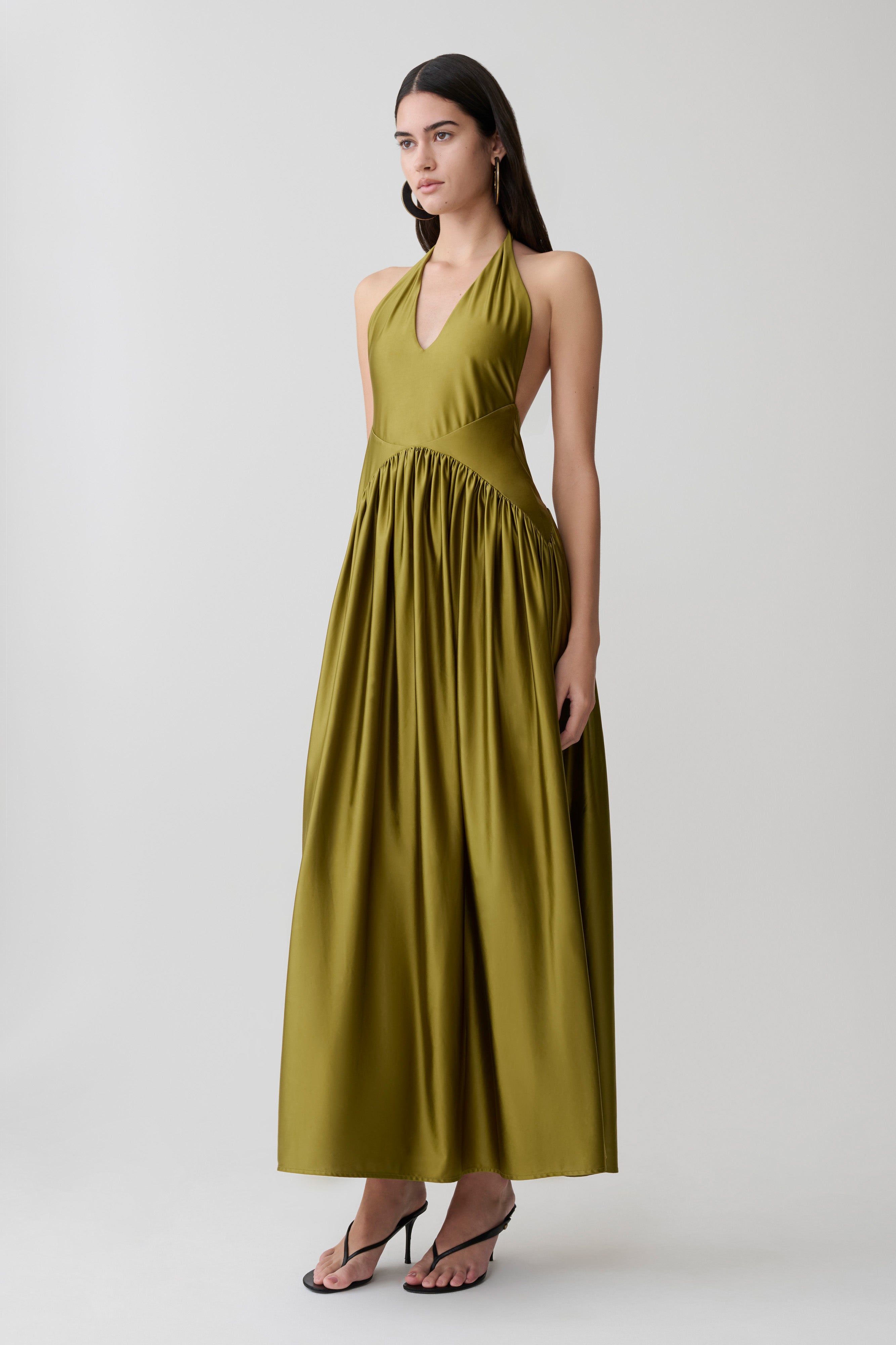 Cypress Halter Maxi Dress - Olive - Image 4