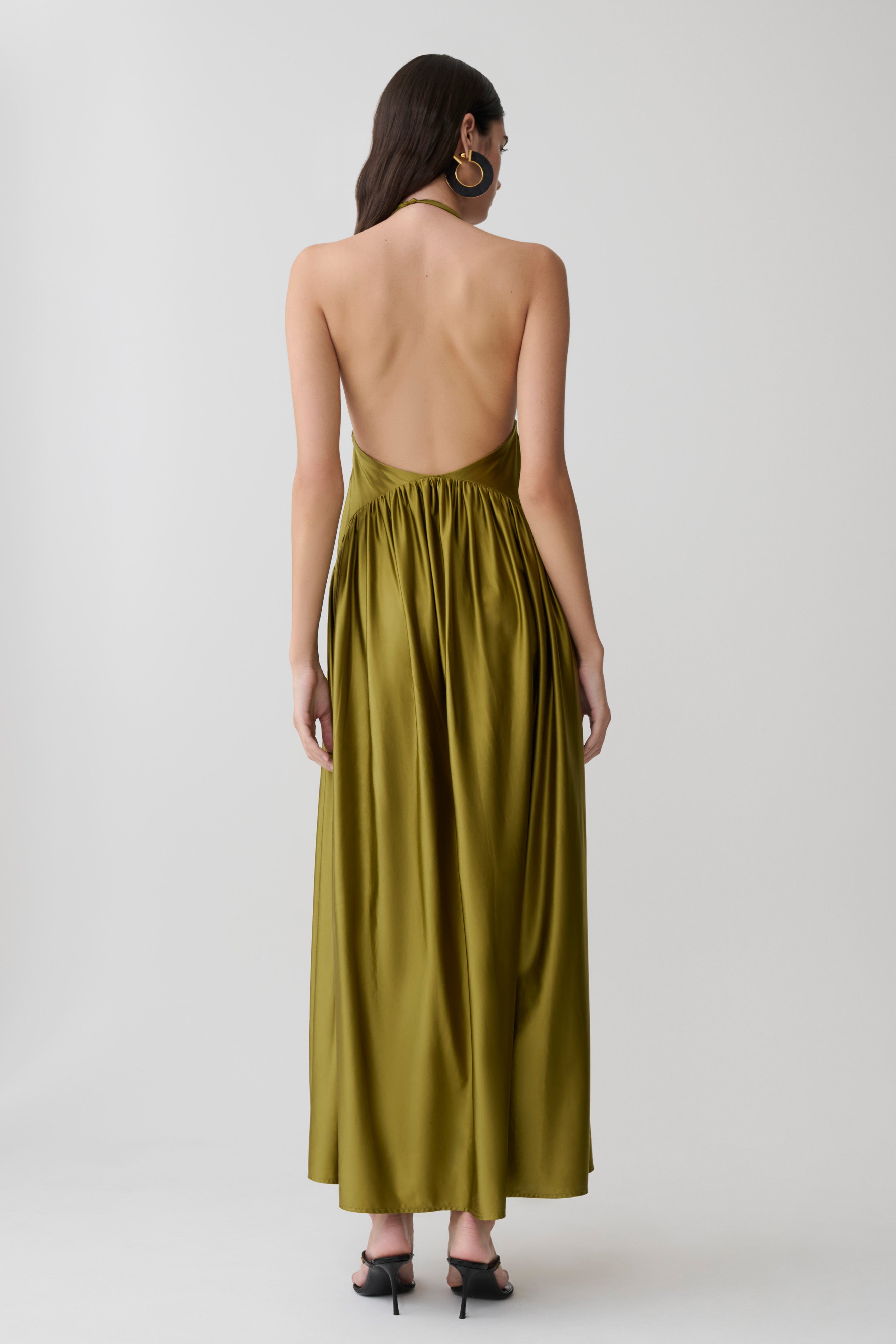 Alternative view of Cypress Halter Maxi Dress - Olive