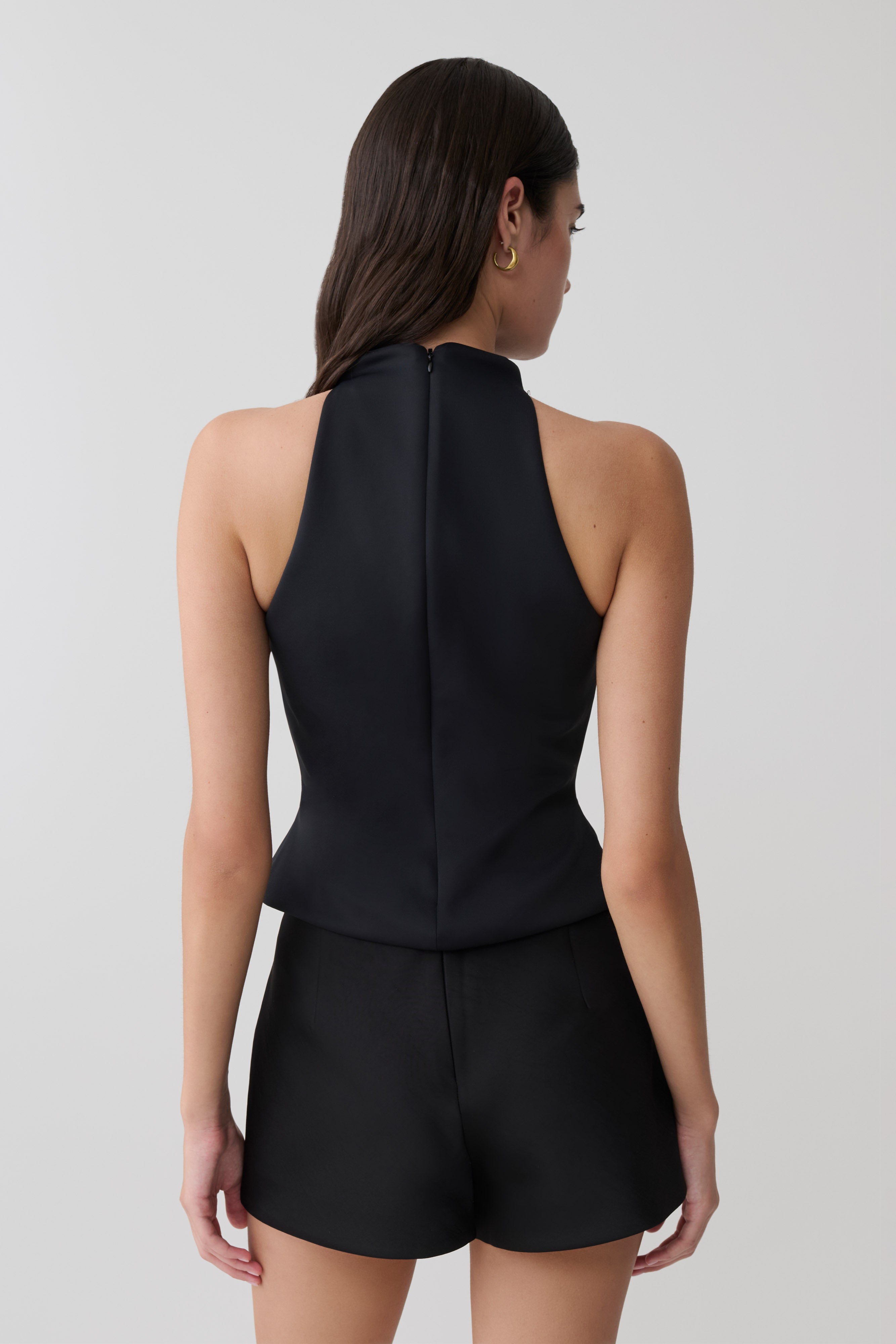 Alternative view of Portia Scuba Sleeveless Top - Black