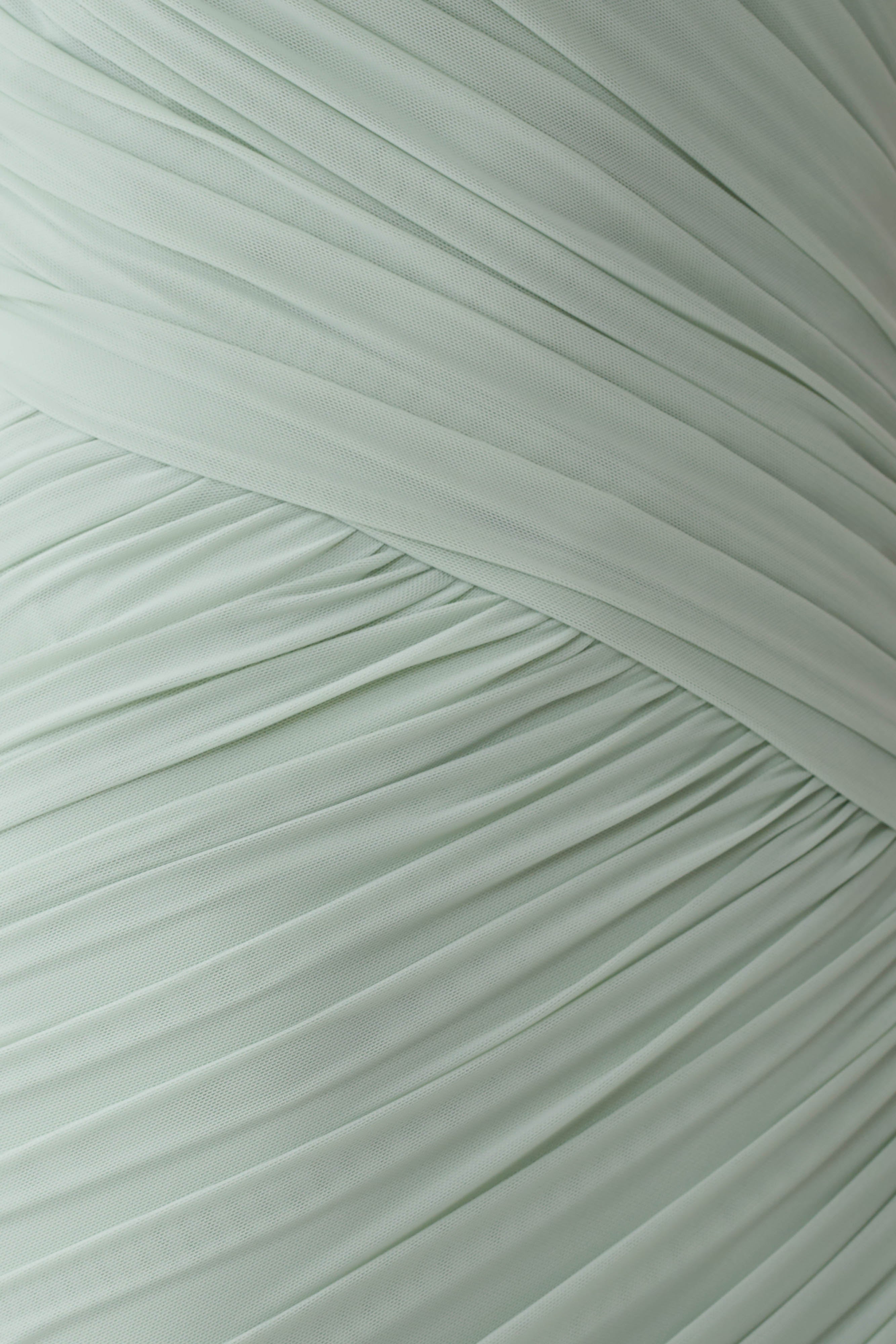 Monet Strapless Ruched Mesh Maxi Dress - Aqua Grey - Image 7