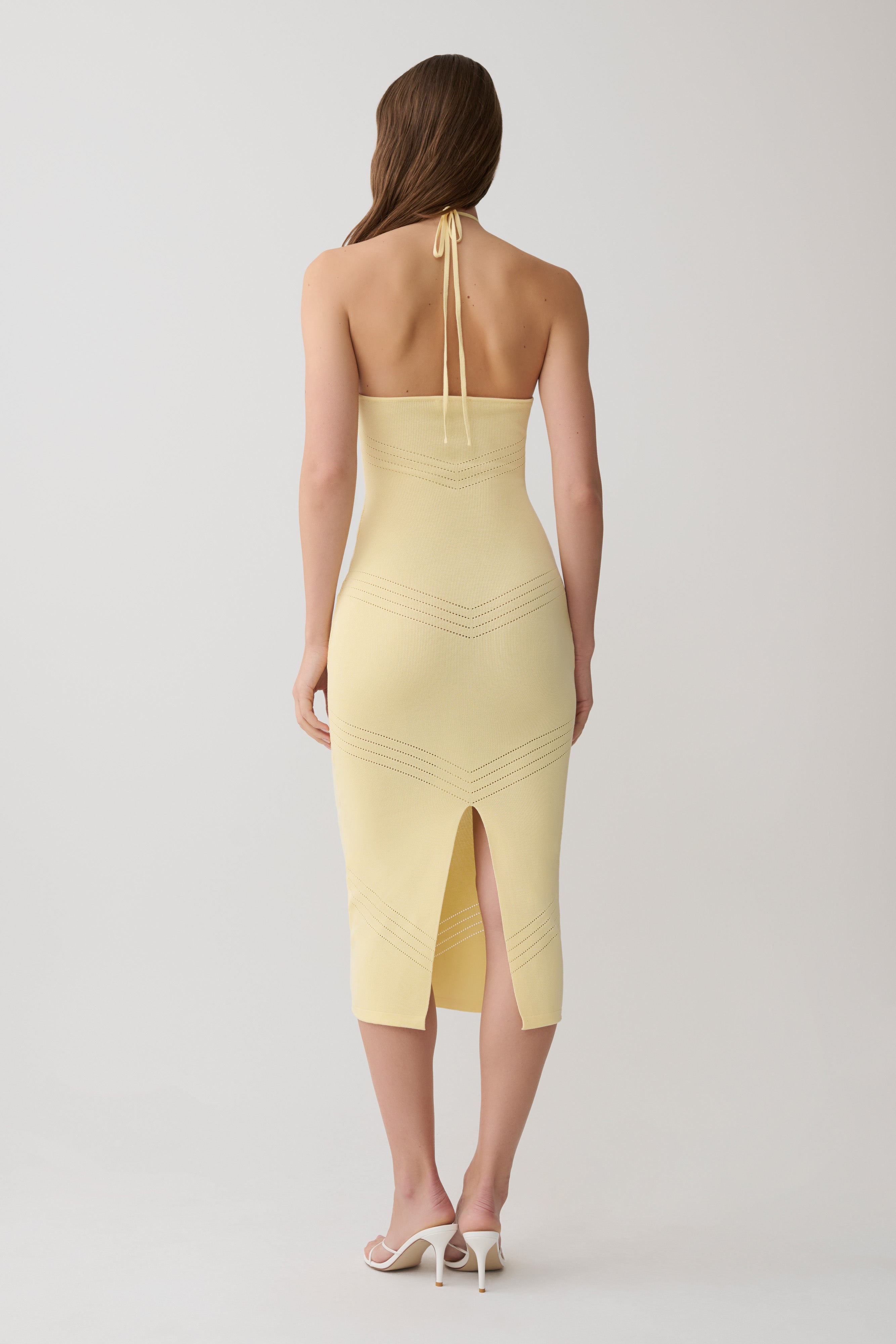 Alternative view of Penny Pointelle Midi Dress - Lemon